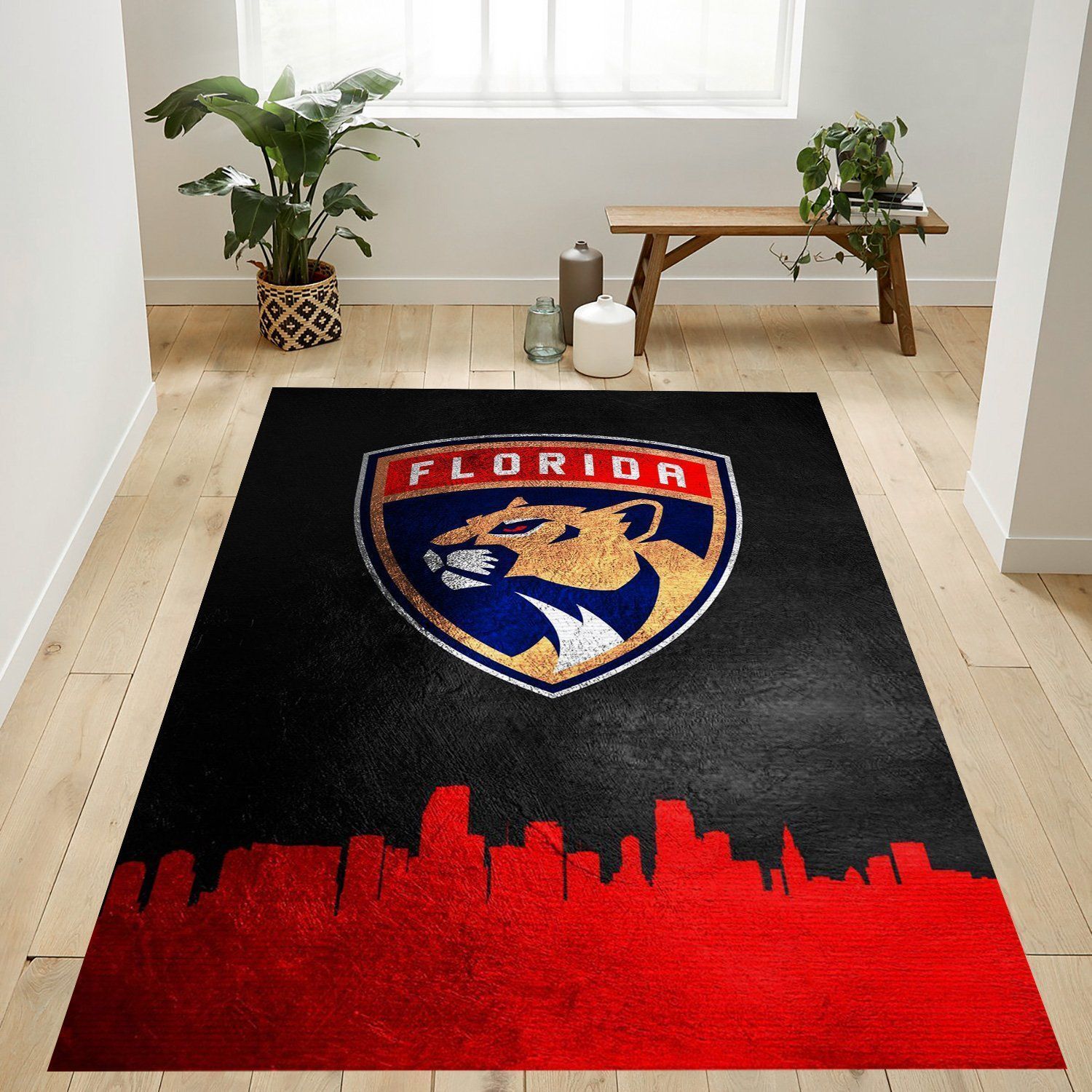 Florida Panthers Skyline Nfl Area Rug Living Room Rug Home US Decor - Indoor Outdoor Rugs