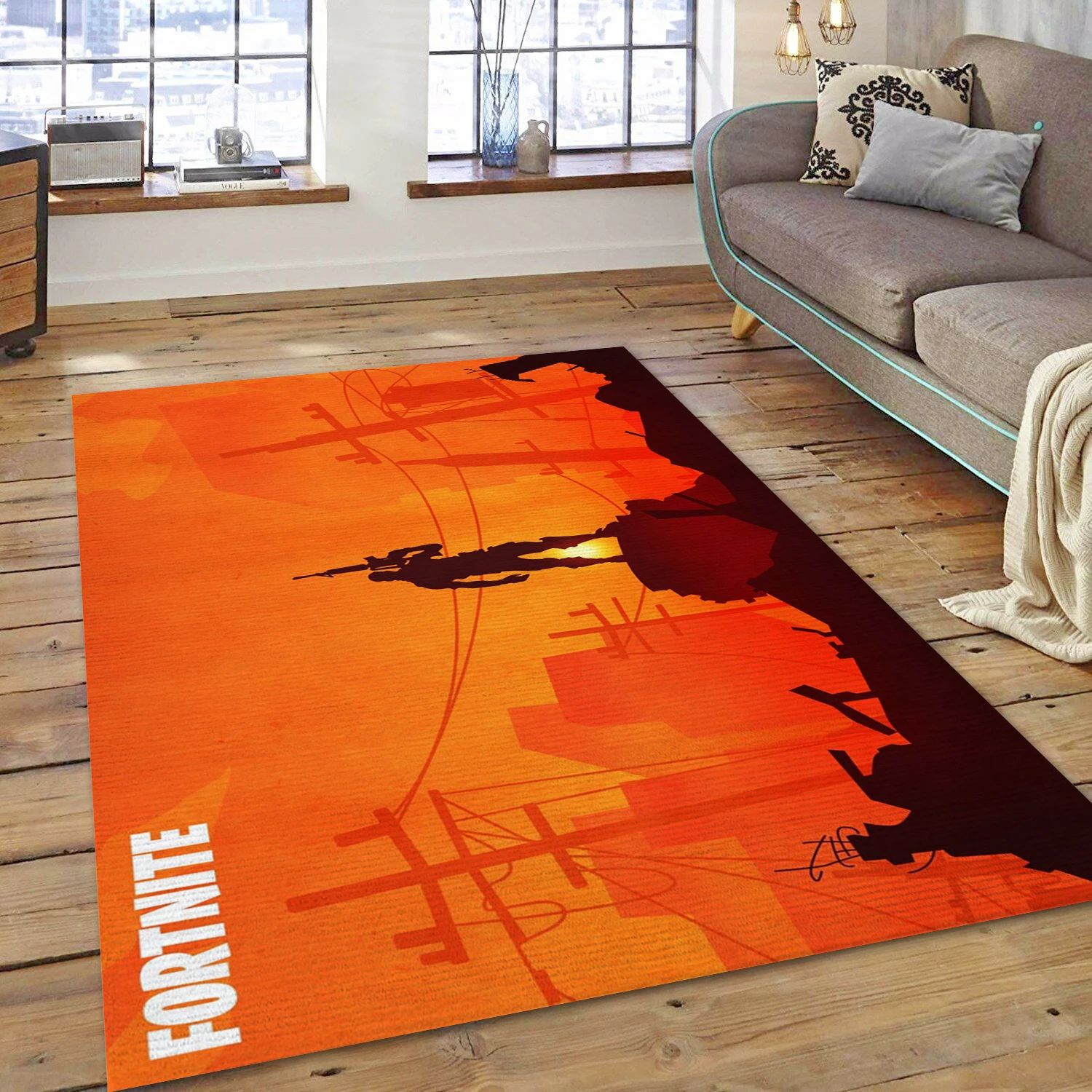 Fortnite Video Game Reangle Rug, Bedroom Rug - Christmas Gift Decor - Indoor Outdoor Rugs