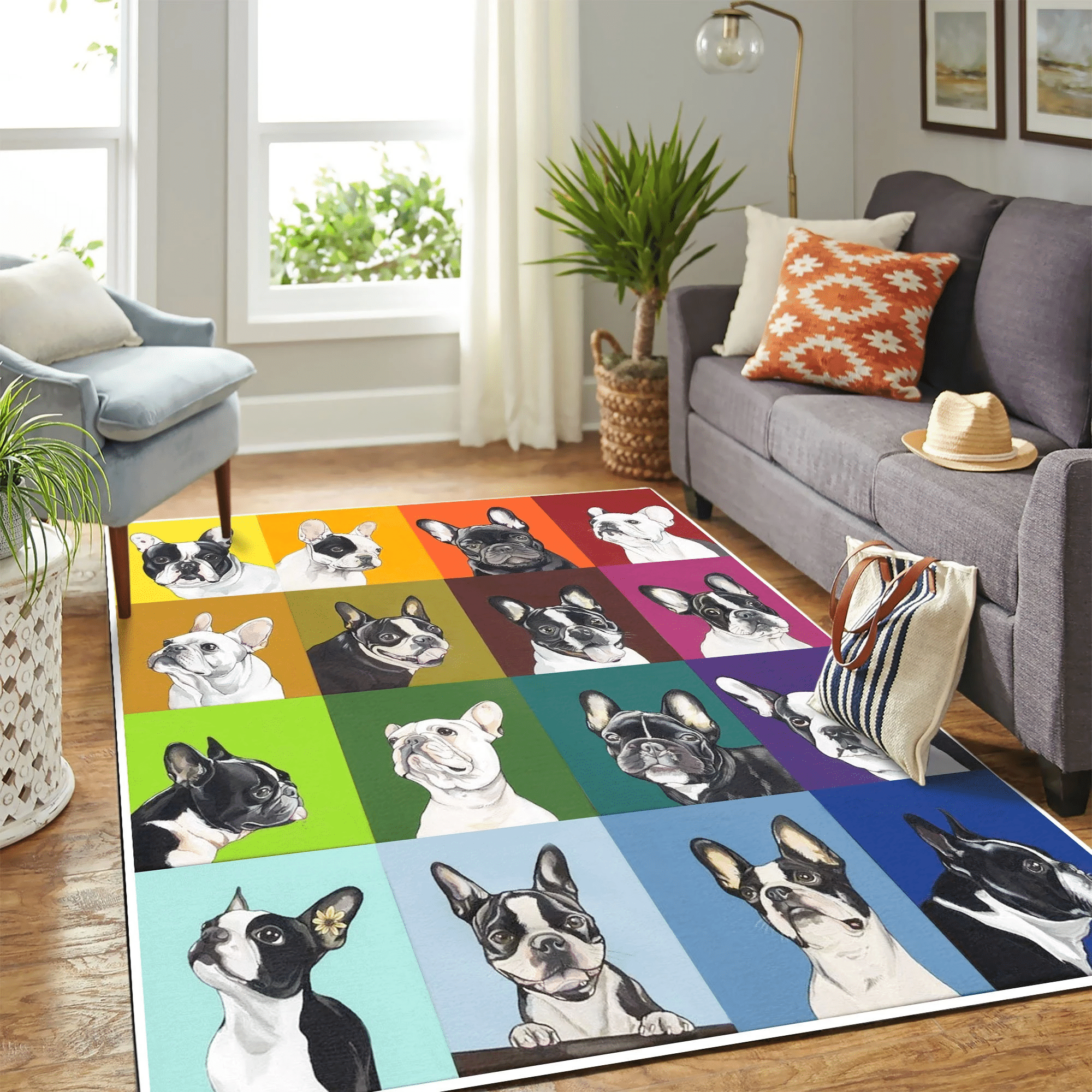 French Bulldog Colours Mk Carpet Area Rug Chrismas Gift - Indoor Outdoor Rugs