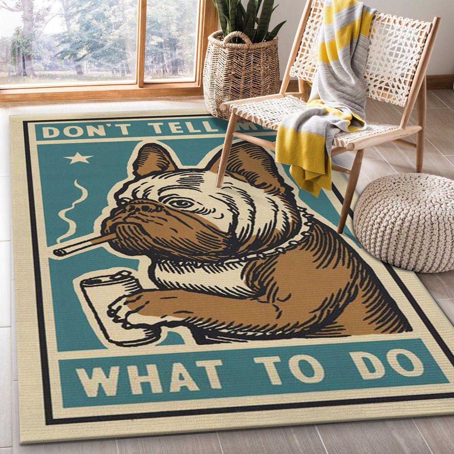 French Bulldog Rug Bedroom Carpet - Indoor Outdoor Rugs