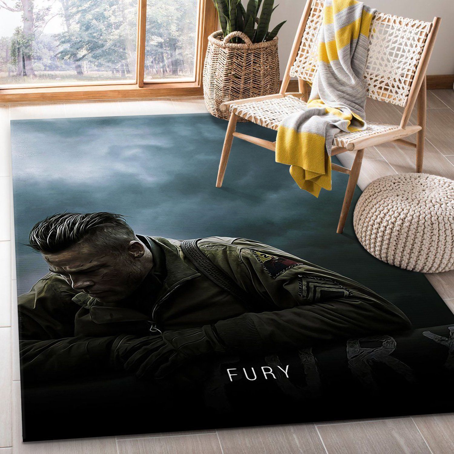 Fury 2014 Rug Art Painting Movie Rugs Home US Decor - Indoor Outdoor Rugs