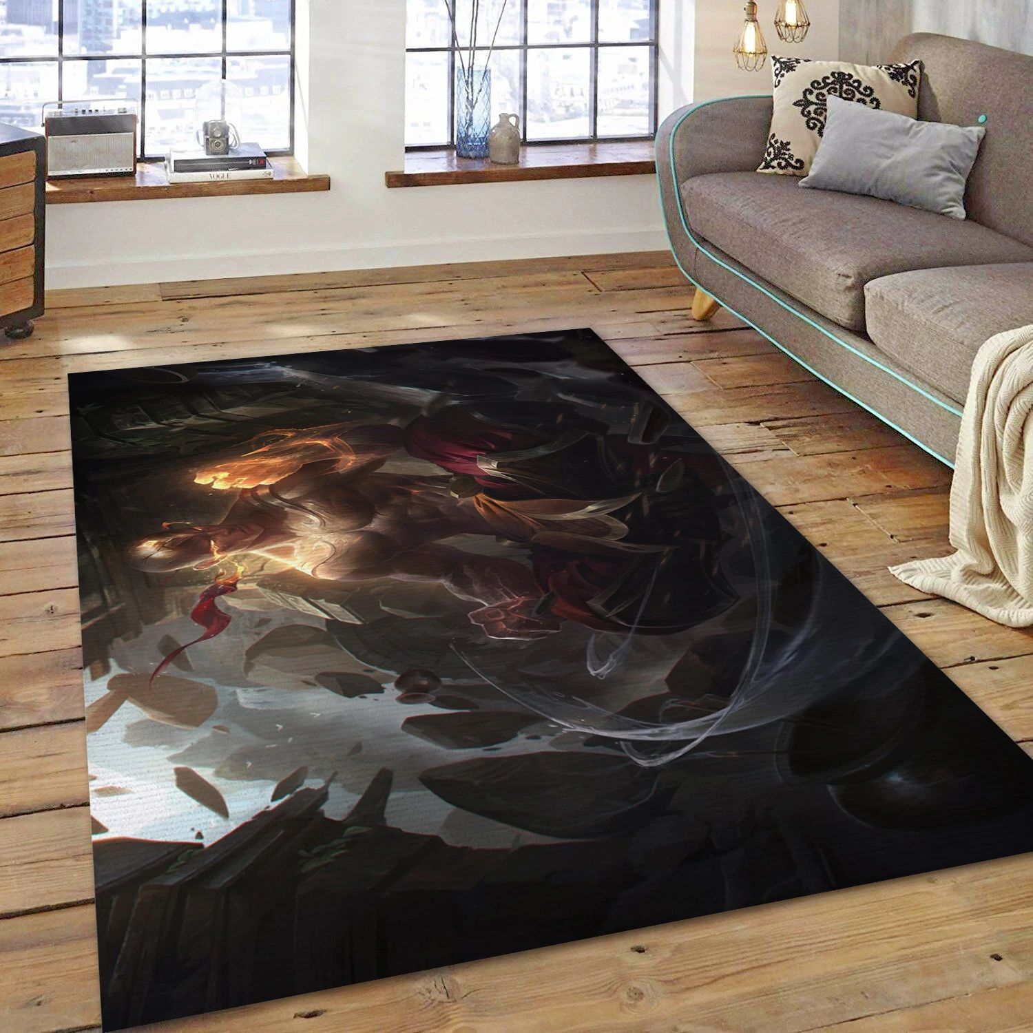 God Fist Lee Sin Video Game Area Rug For Christmas, Living Room Rug - Family Gift US Decor - Indoor Outdoor Rugs