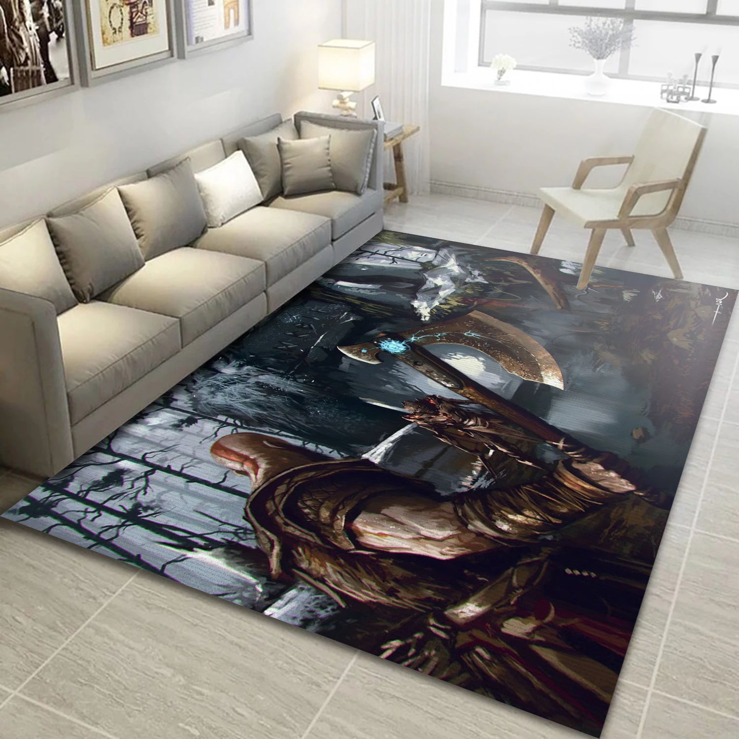 God Of War 2018 Video Game Area Rug For Christmas, Area Rug - Family Gift US Decor - Indoor Outdoor Rugs
