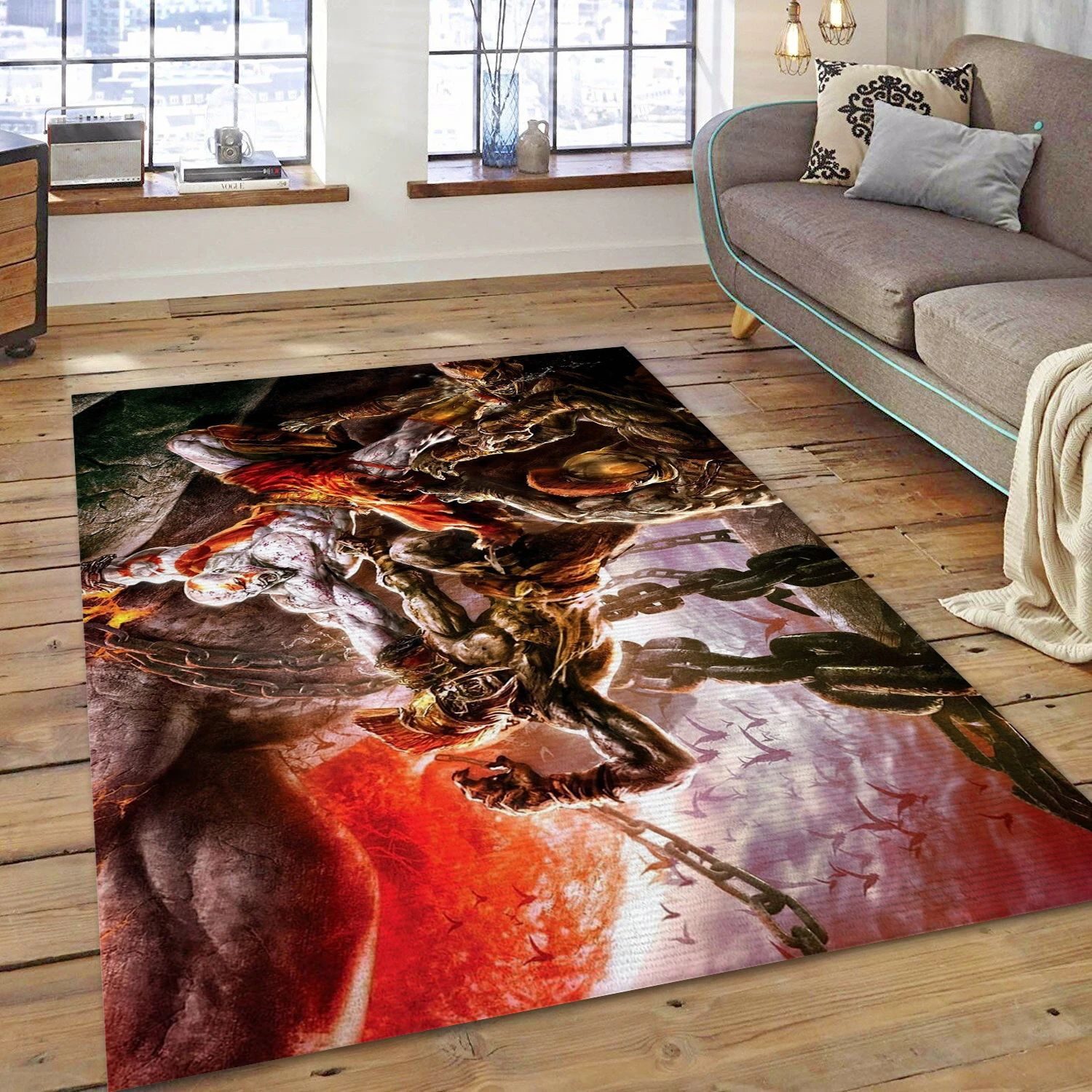 God Of War Video Game Area Rug Area, Living Room Rug - Christmas Gift Decor - Indoor Outdoor Rugs
