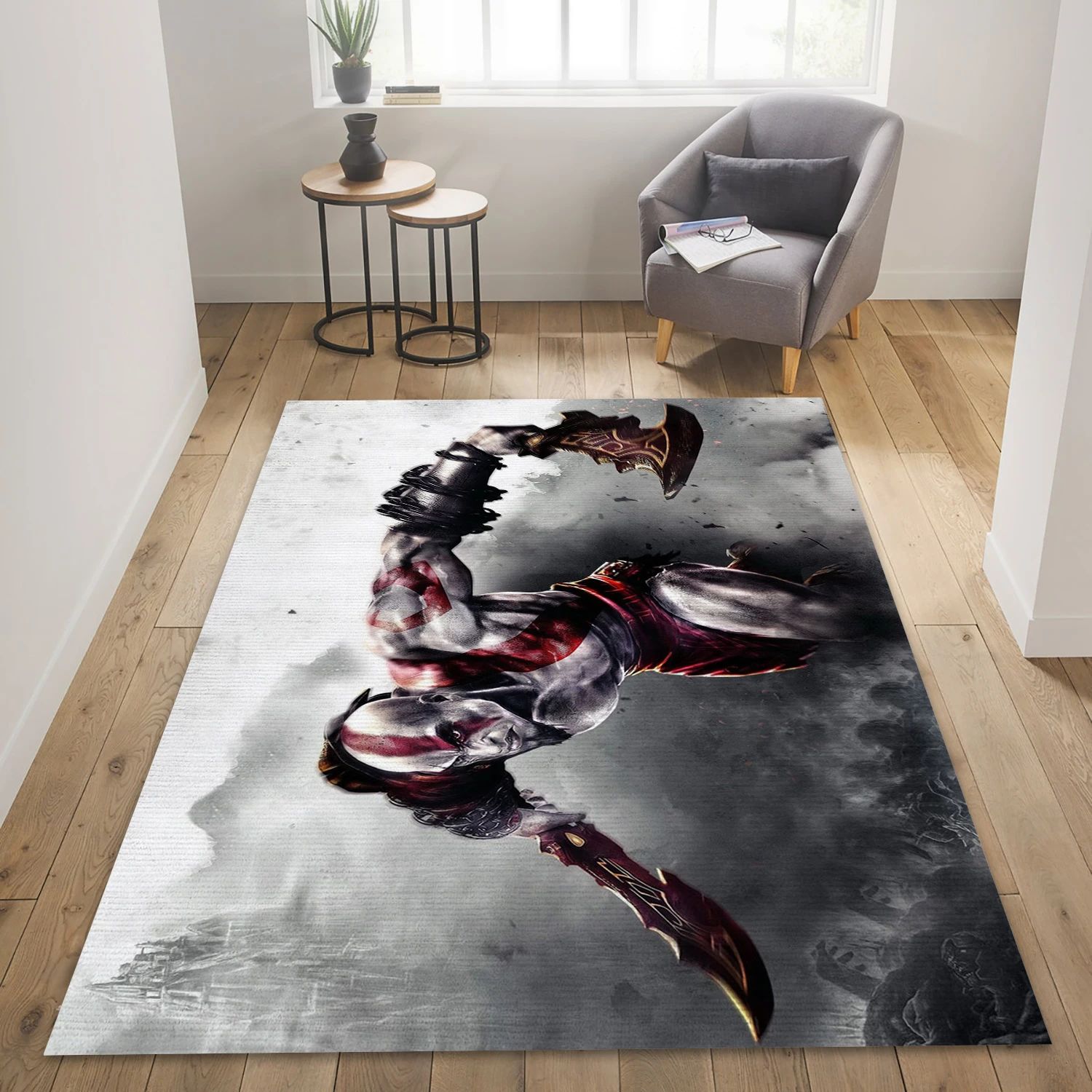 God Of War Video Game Area Rug For Christmas, Area Rug - Home Decor Floor Decor - Indoor Outdoor Rugs