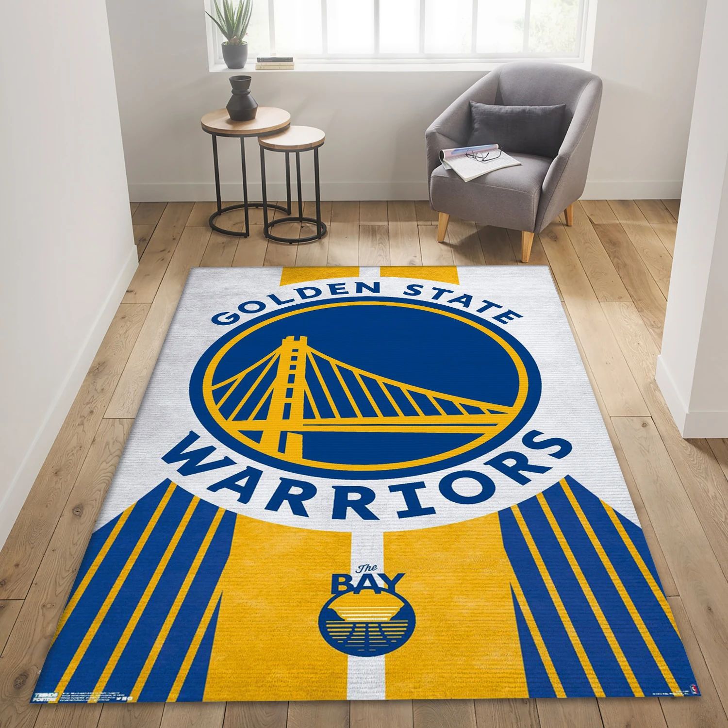 Golden State Warriors NBA Reangle Area Rug, Living Room Rug - Home Decor - Indoor Outdoor Rugs