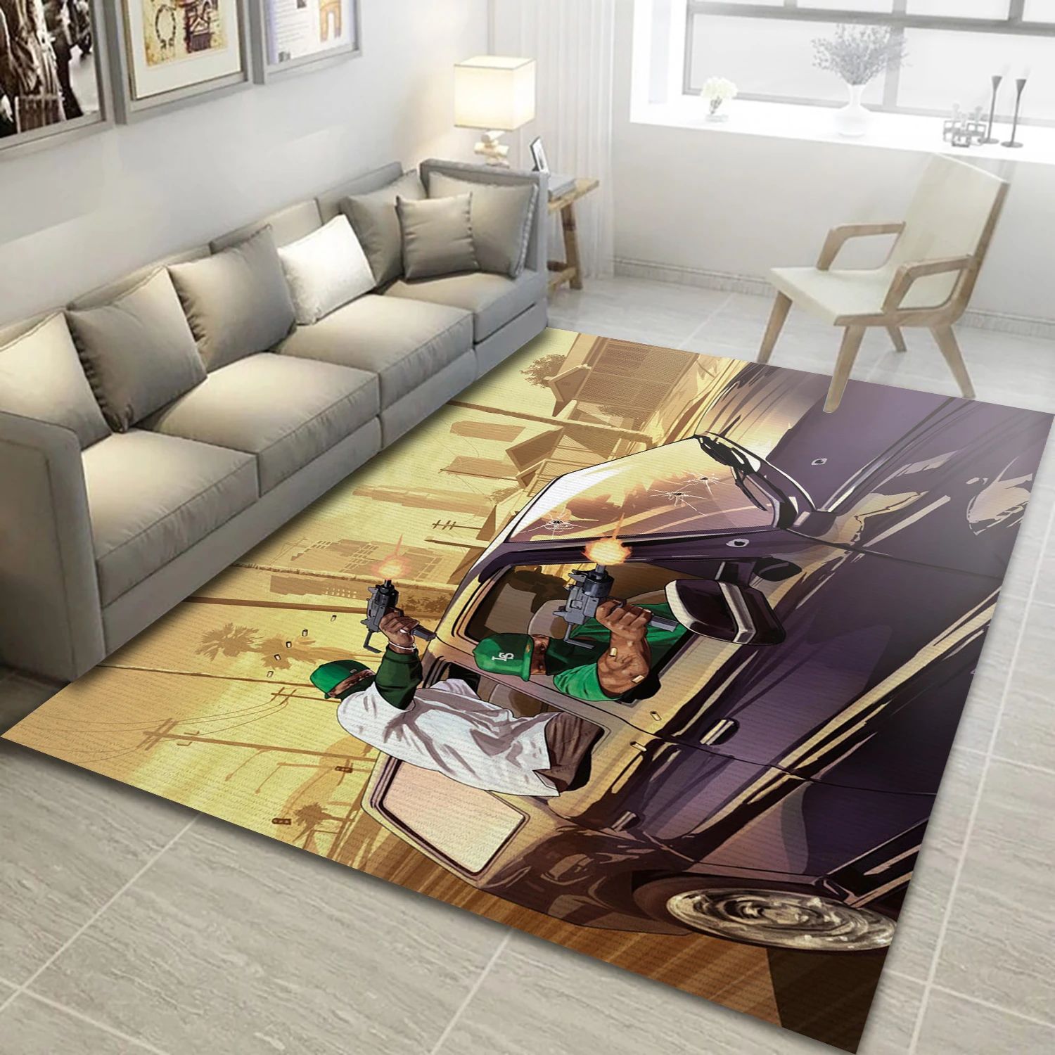 Grand Theft Auto V Video Game Reangle Rug