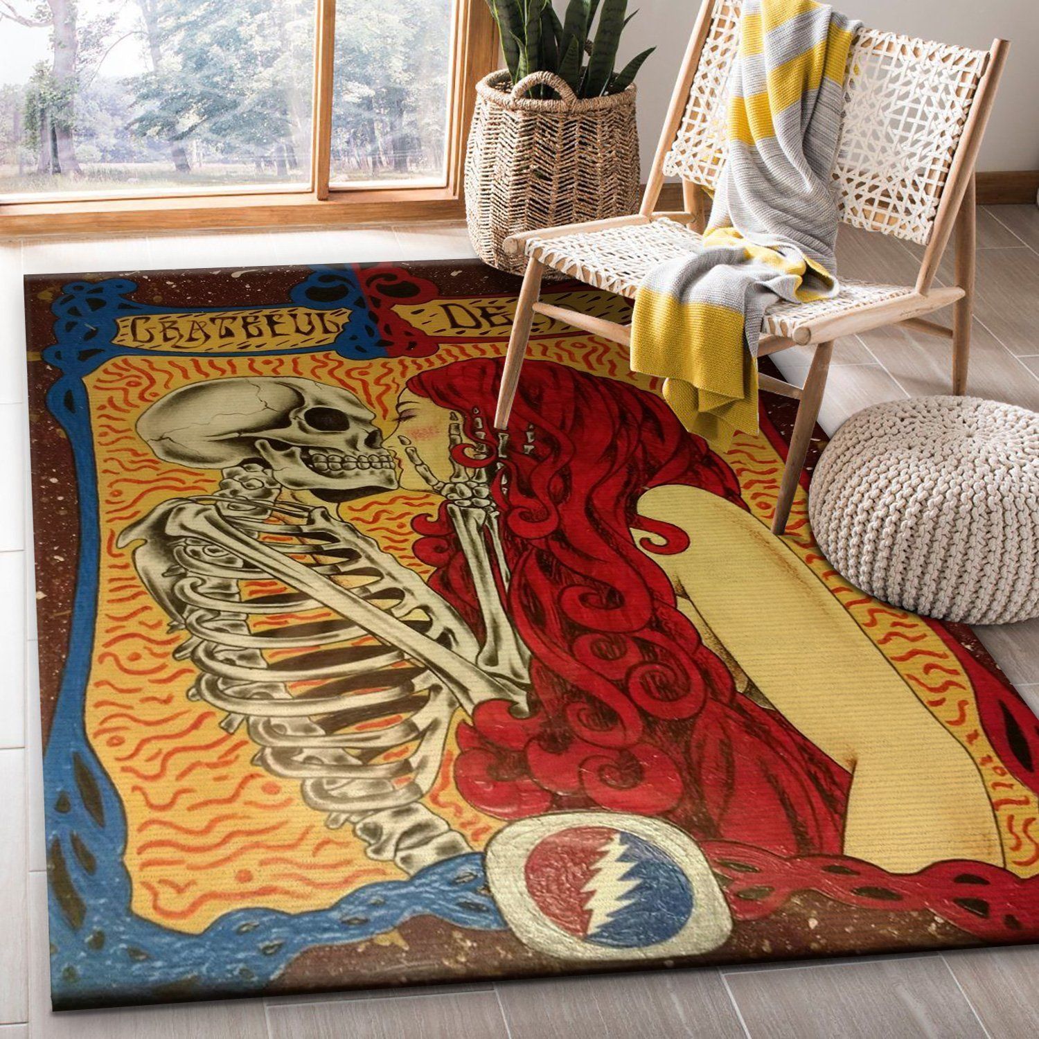 Grateful Dead Area Rug For Christmas Living room and bedroom Rug Home Decor Floor Decor - Indoor Outdoor Rugs