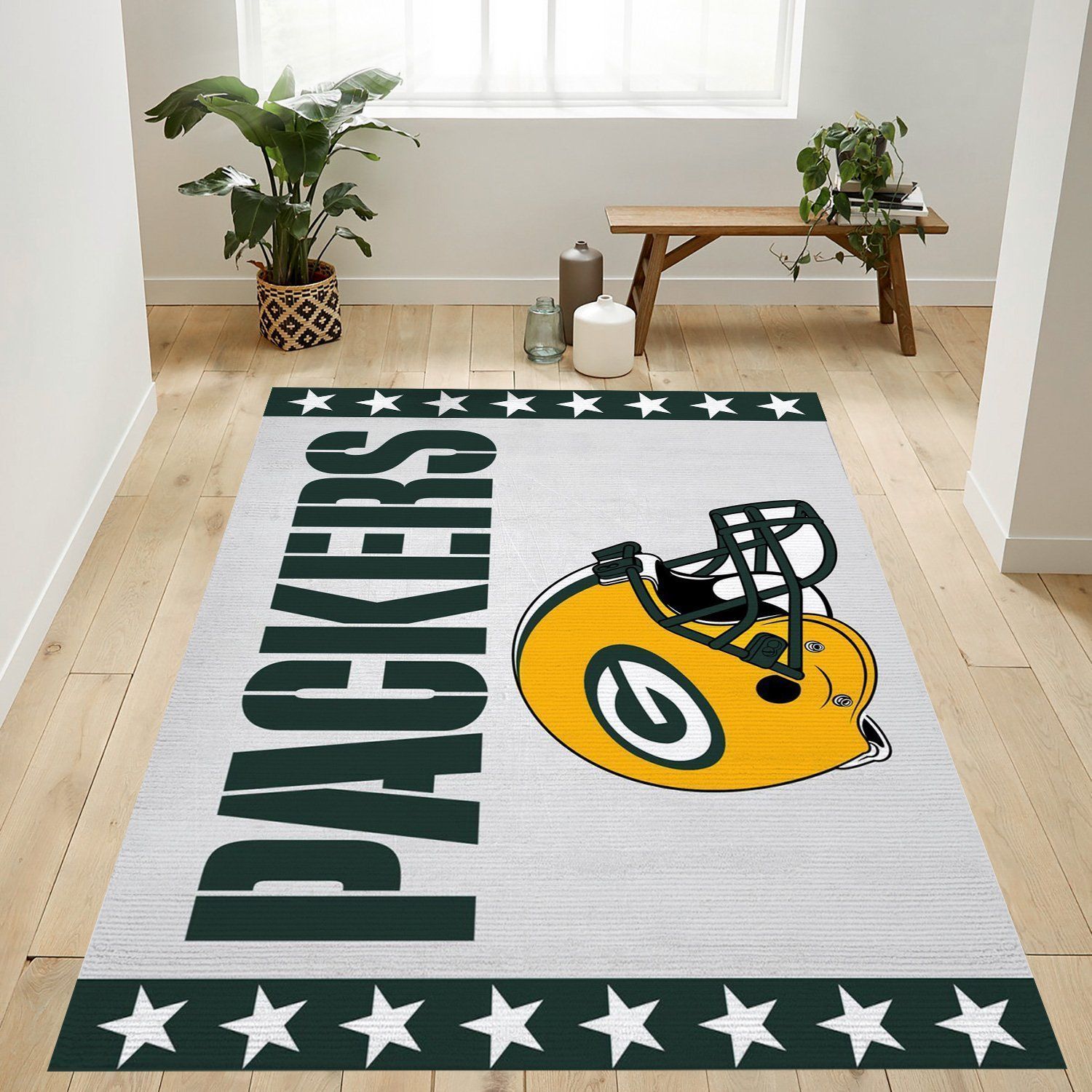 Green Bay Packers Banner Nfl Logo Area Rug For Gift Bedroom Rug Home US Decor - Indoor Outdoor Rugs