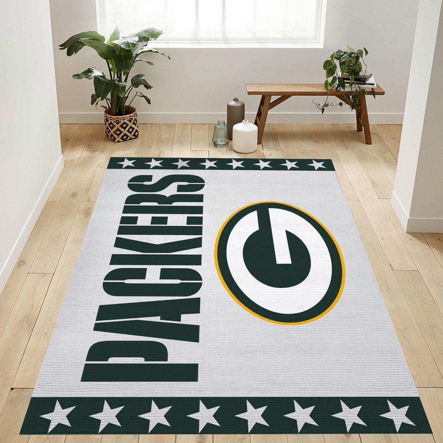 Green Bay Packers Banner Nfl Team Logo Rug Living Room Rug Home Decor Floor Decor - Indoor Outdoor Rugs