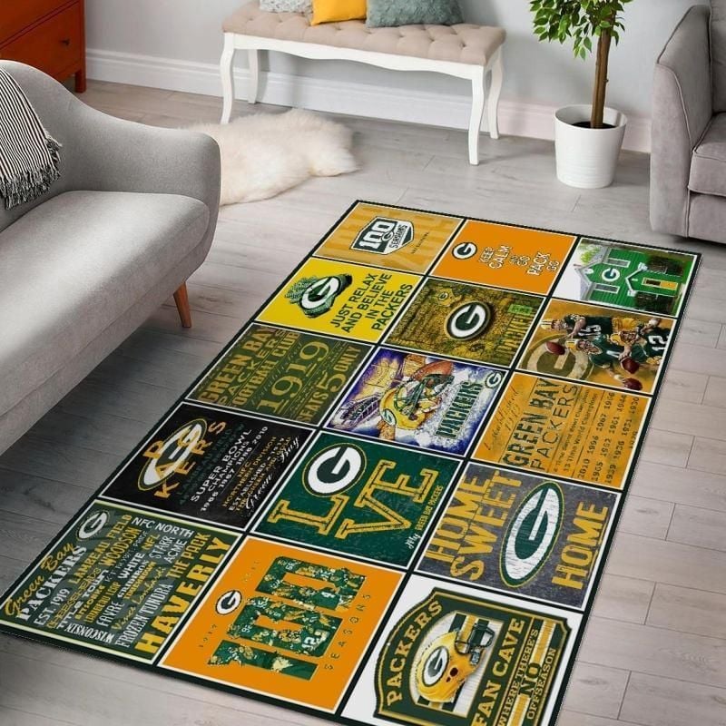 Green Bay Packers Fan Made Area Rug For Christmas Bedroom Rug Christmas Gift US Decor - Indoor Outdoor Rugs