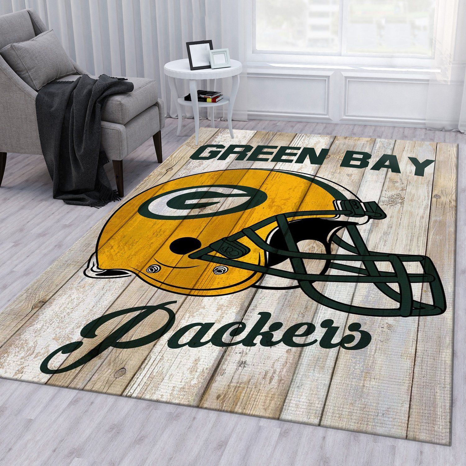 Green Bay Packers Football Nfl Area Rug Living Room Rug Home US Decor - Indoor Outdoor Rugs