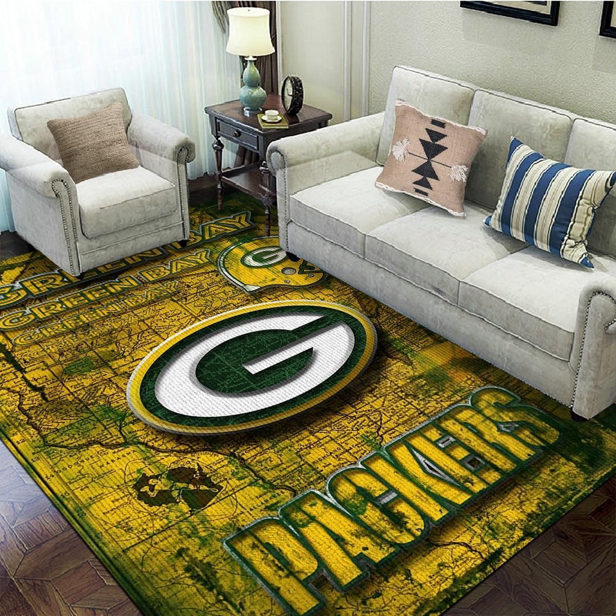 Green Bay Packers Football Team Area Rug For Christmas Bedroom Rug Christmas Gift US Decor - Indoor Outdoor Rugs