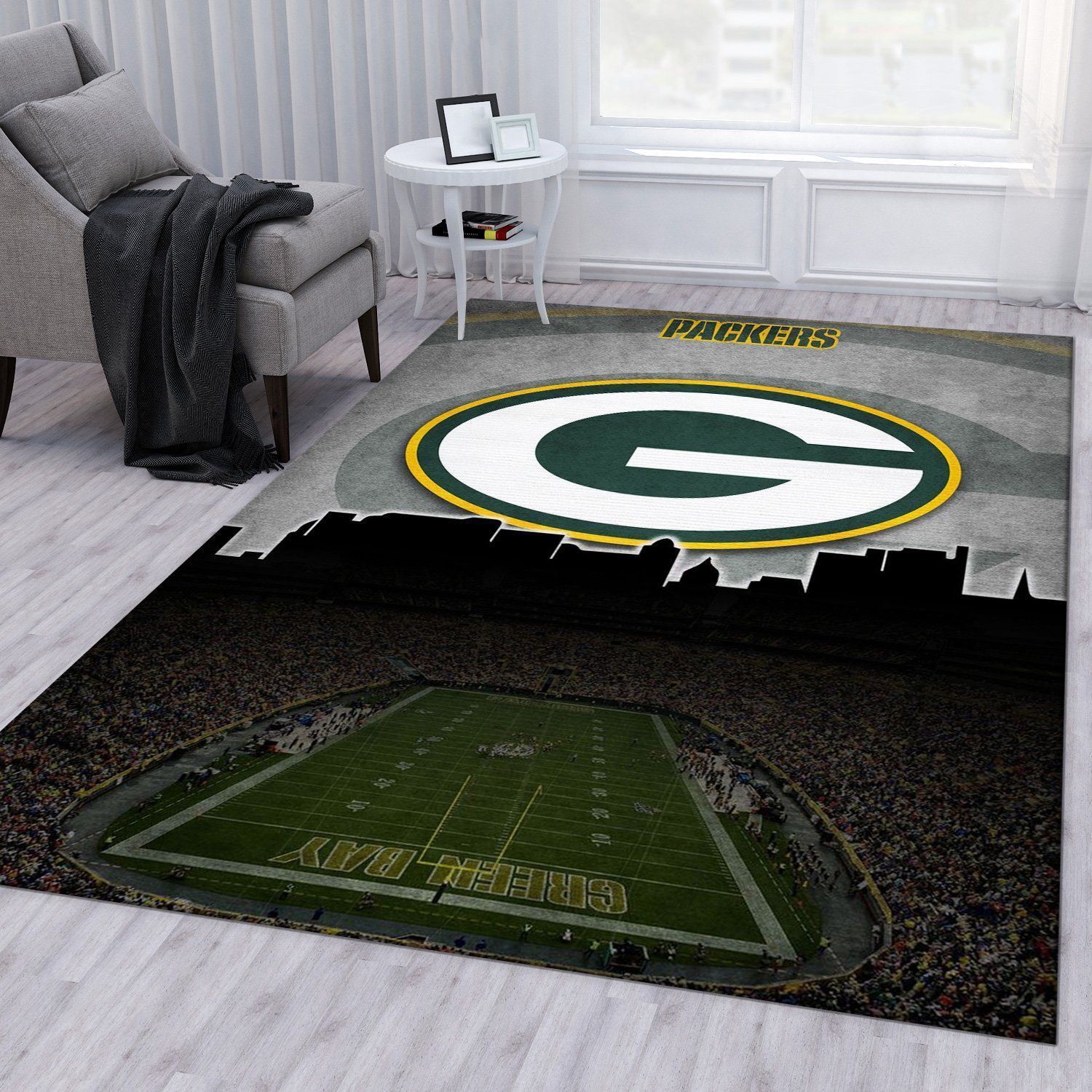 Green Bay Packers Nfl Area Rug For Christmas Bedroom Rug Home Decor Floor Decor - Indoor Outdoor Rugs