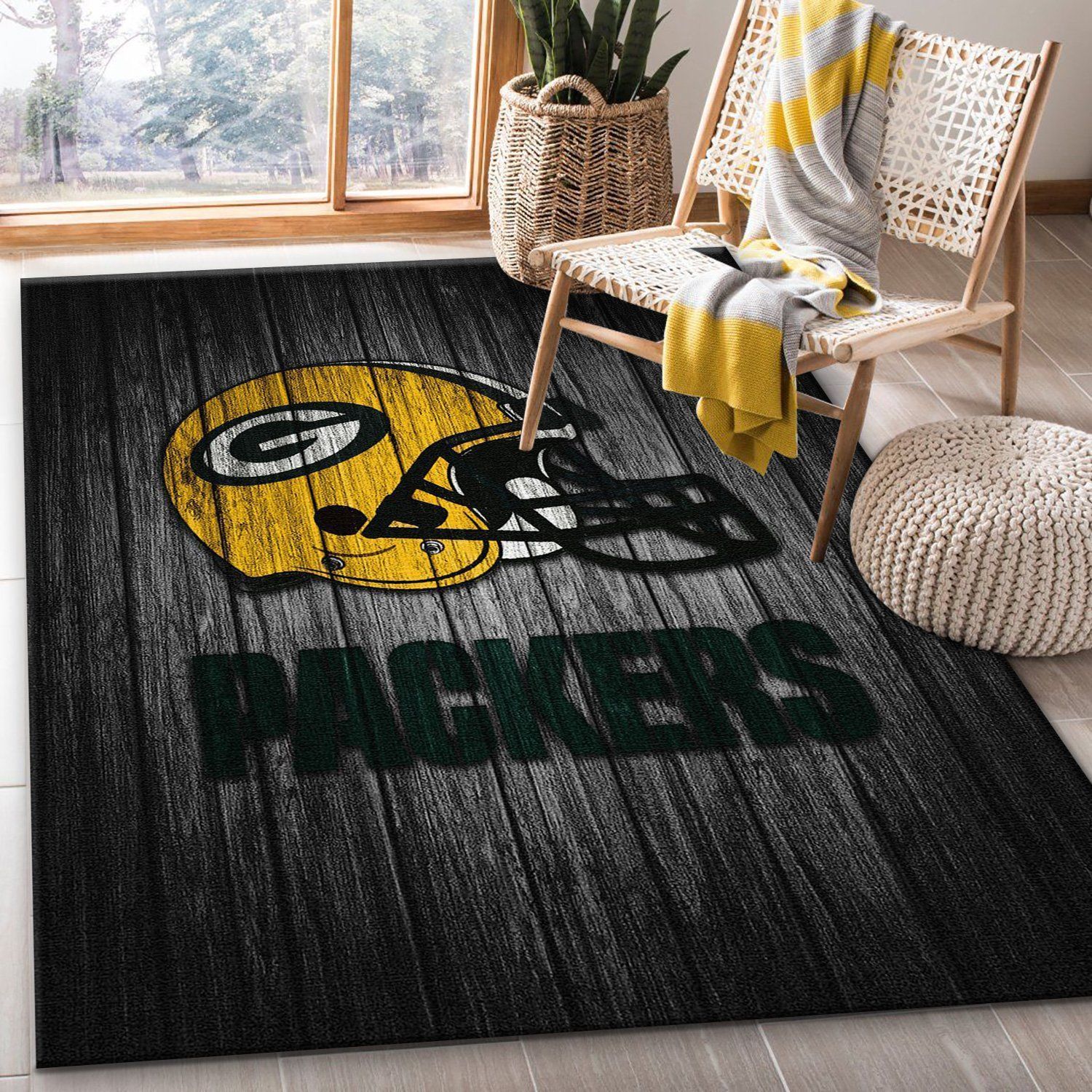 Green Bay Packers Nfl Area Rug Living Room Rug Home Decor Floor Decor - Indoor Outdoor Rugs
