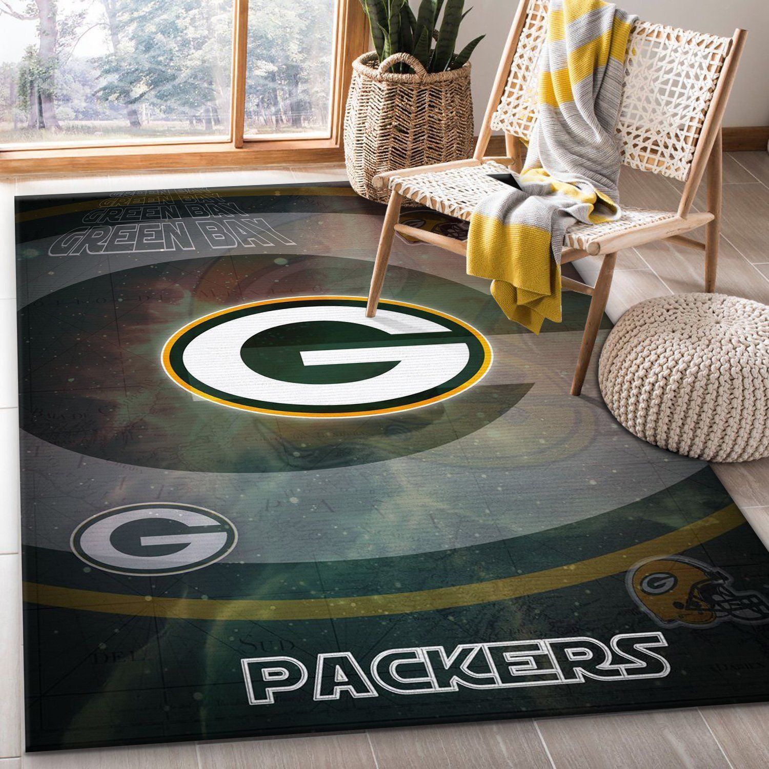 Green Bay Packers Nfl Area Rug Living Room Rug Home US Decor - Indoor Outdoor Rugs