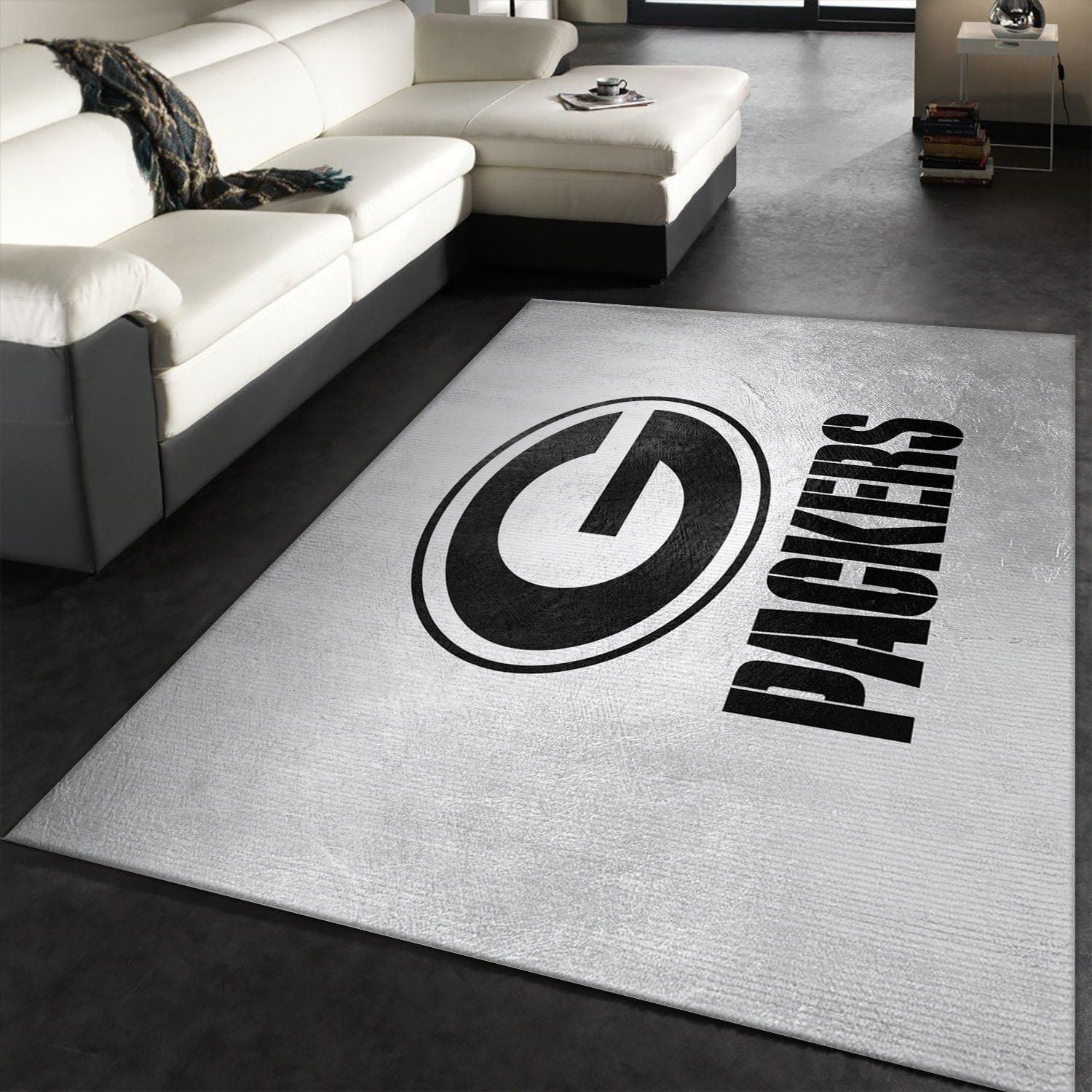 Green Bay Packers Silver NFL Area Rug Carpet