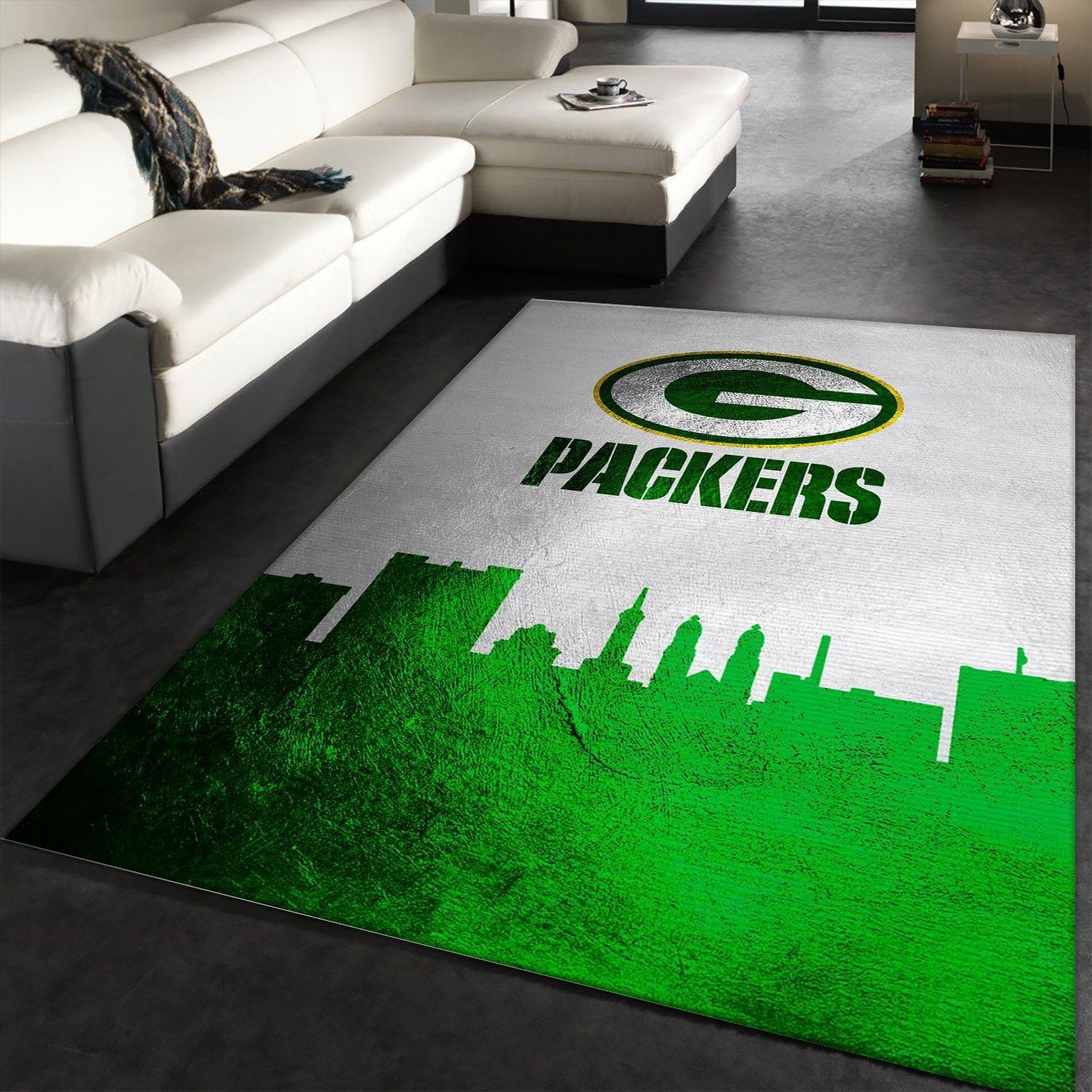 Green Bay Packers Skyline NFL Team Logos Area Rug