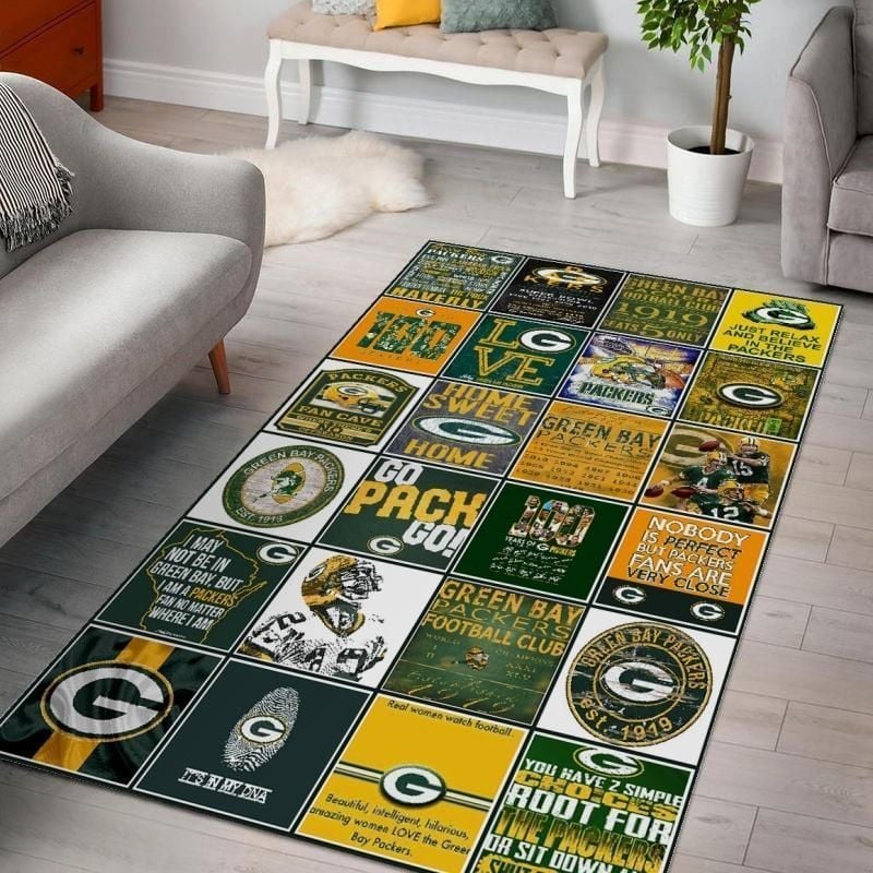 Green Bay Packers Ver 5 Rug Living Room Rug Christmas Gift US Decor - Indoor Outdoor Rugs