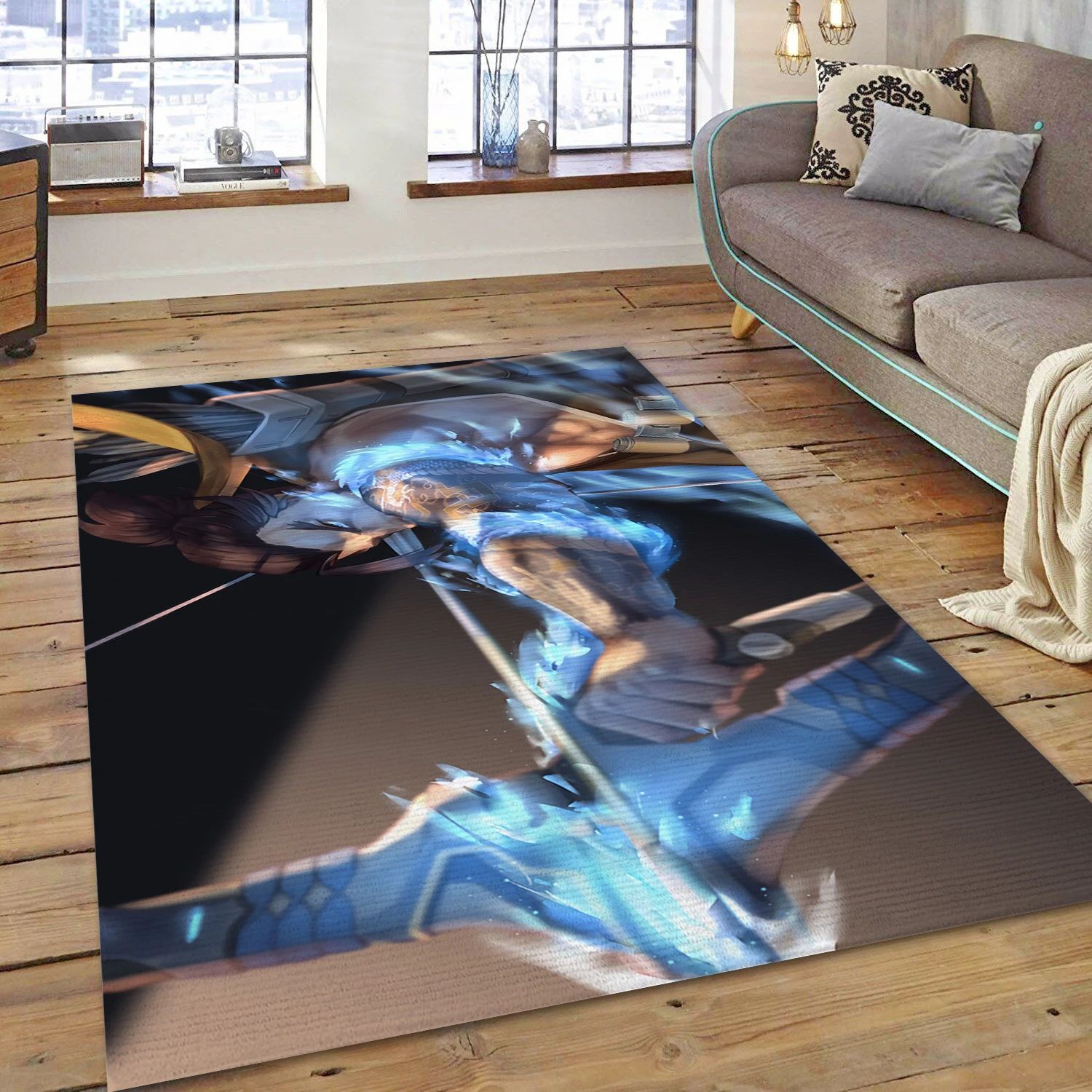 Hanzo Overwatch Gaming Area Rug, Living Room Rug - Family Gift US Decor - Indoor Outdoor Rugs
