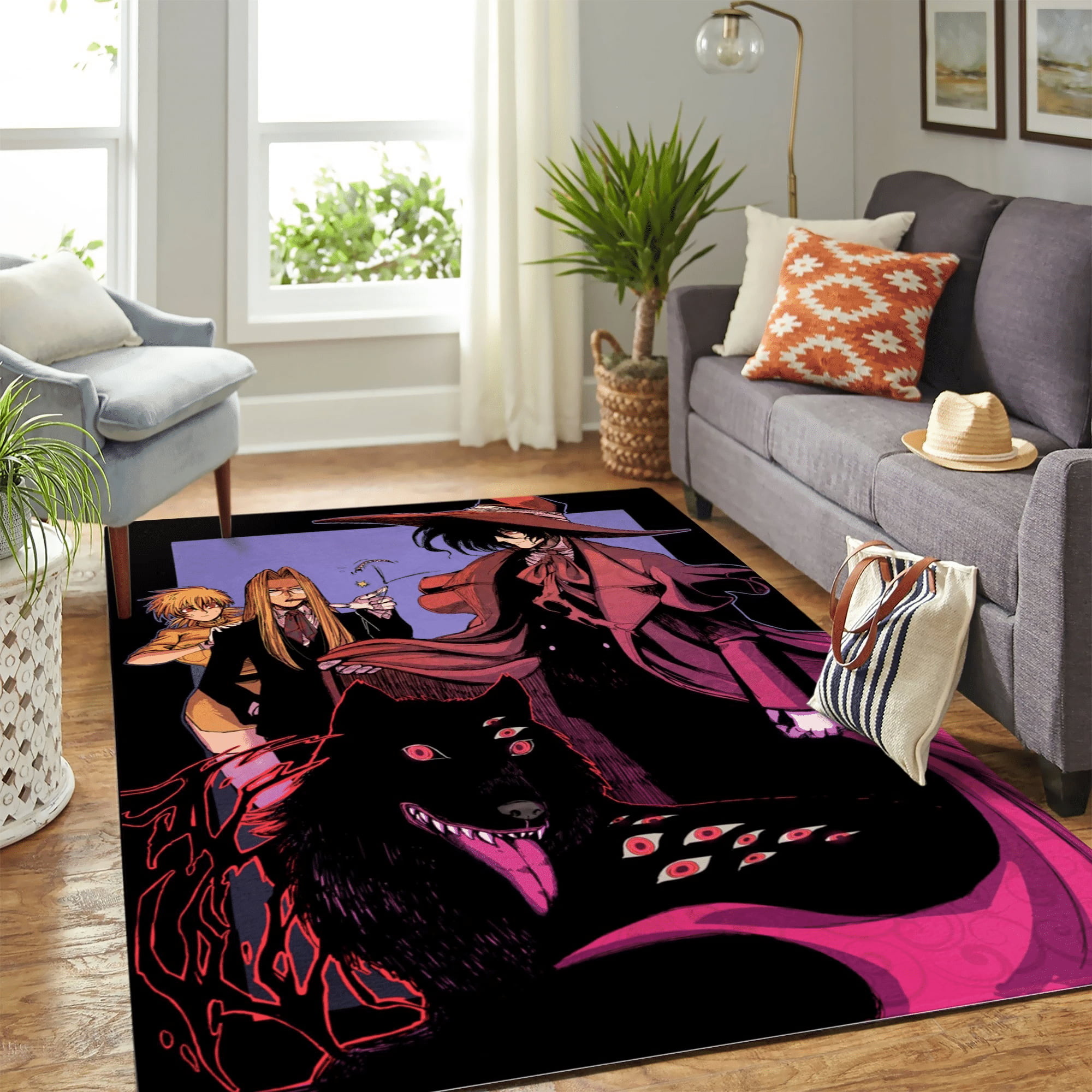 Hellsing Anime Carpet Floor Area Rug - Indoor Outdoor Rugs