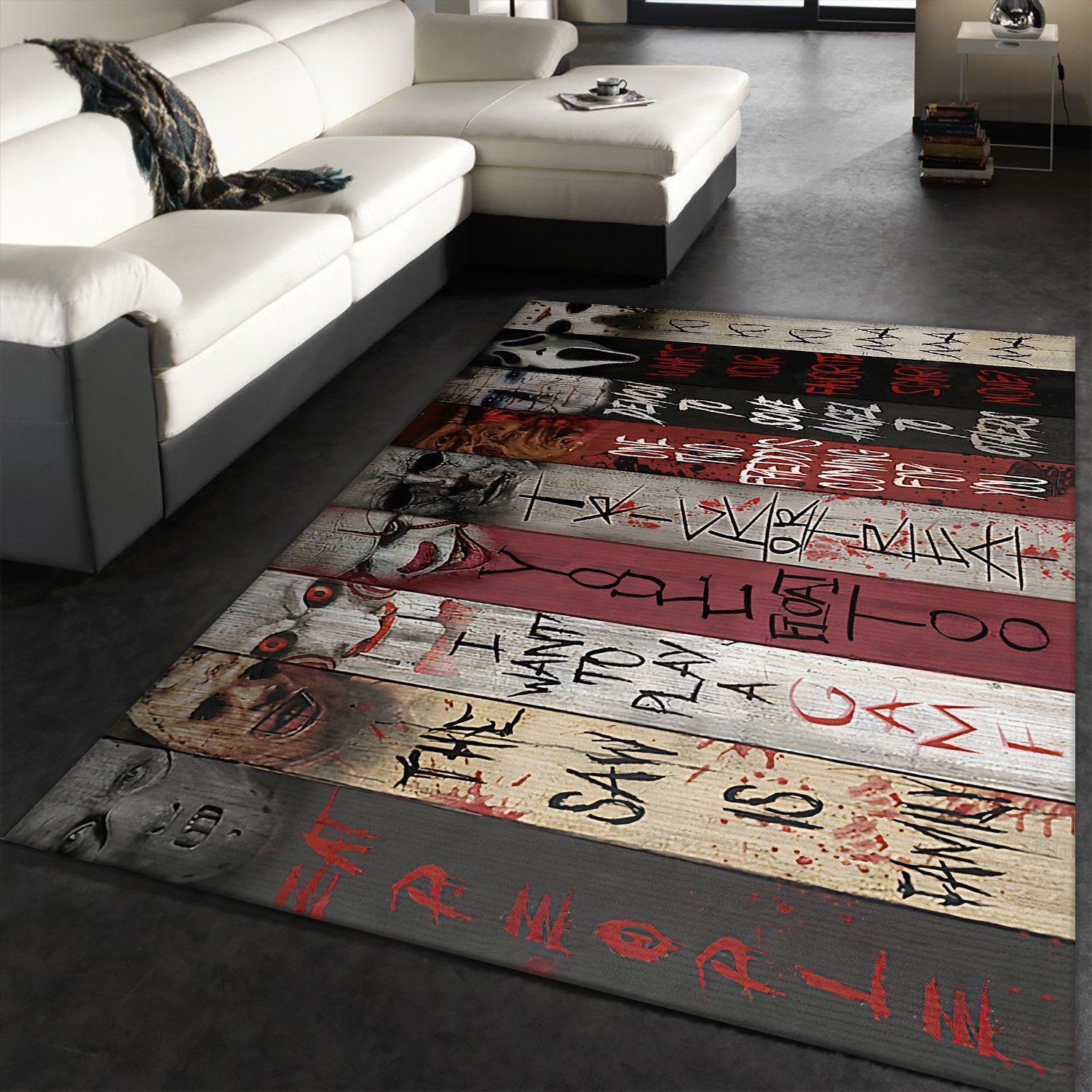 Horror Movies Area Rug Living Room Carpet Halloween Gift Floor Decor The US Decor - Indoor Outdoor Rugs