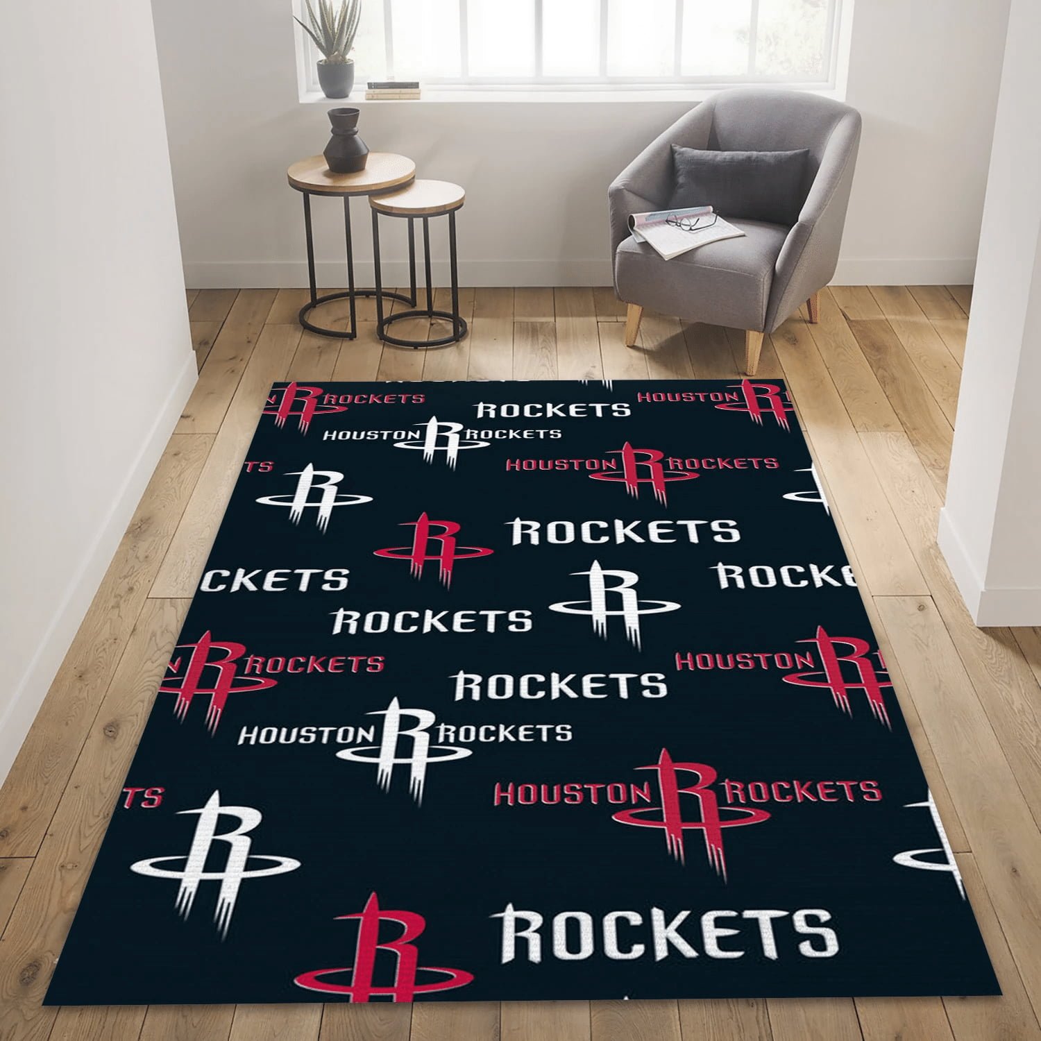 Houston Rockets Patterns 1 Reangle Area Rug, Living Room Rug - Home Decor - Indoor Outdoor Rugs