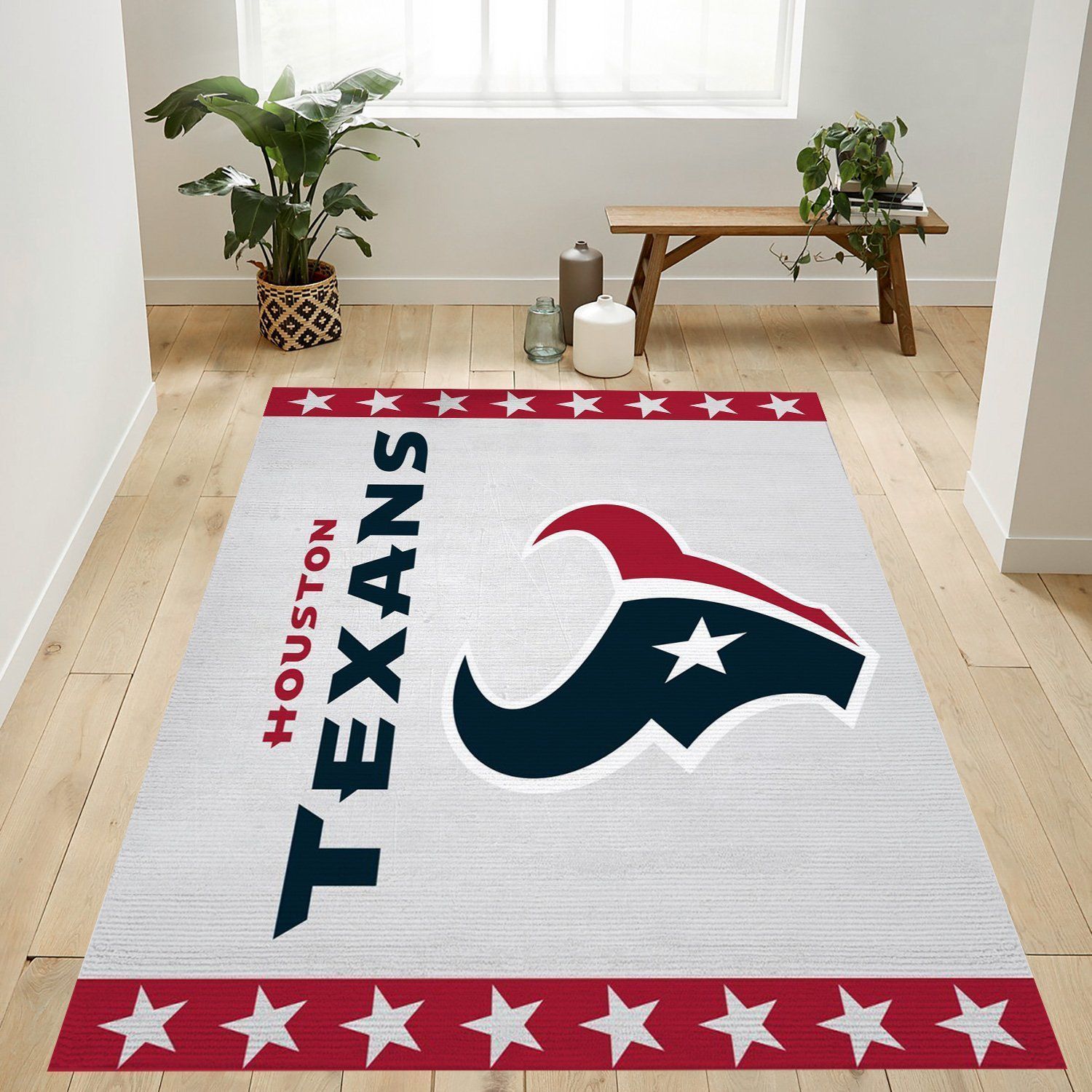 Houston Texans Banner Nfl Logo Area Rug For Gift Bedroom Rug US Gift Decor - Indoor Outdoor Rugs