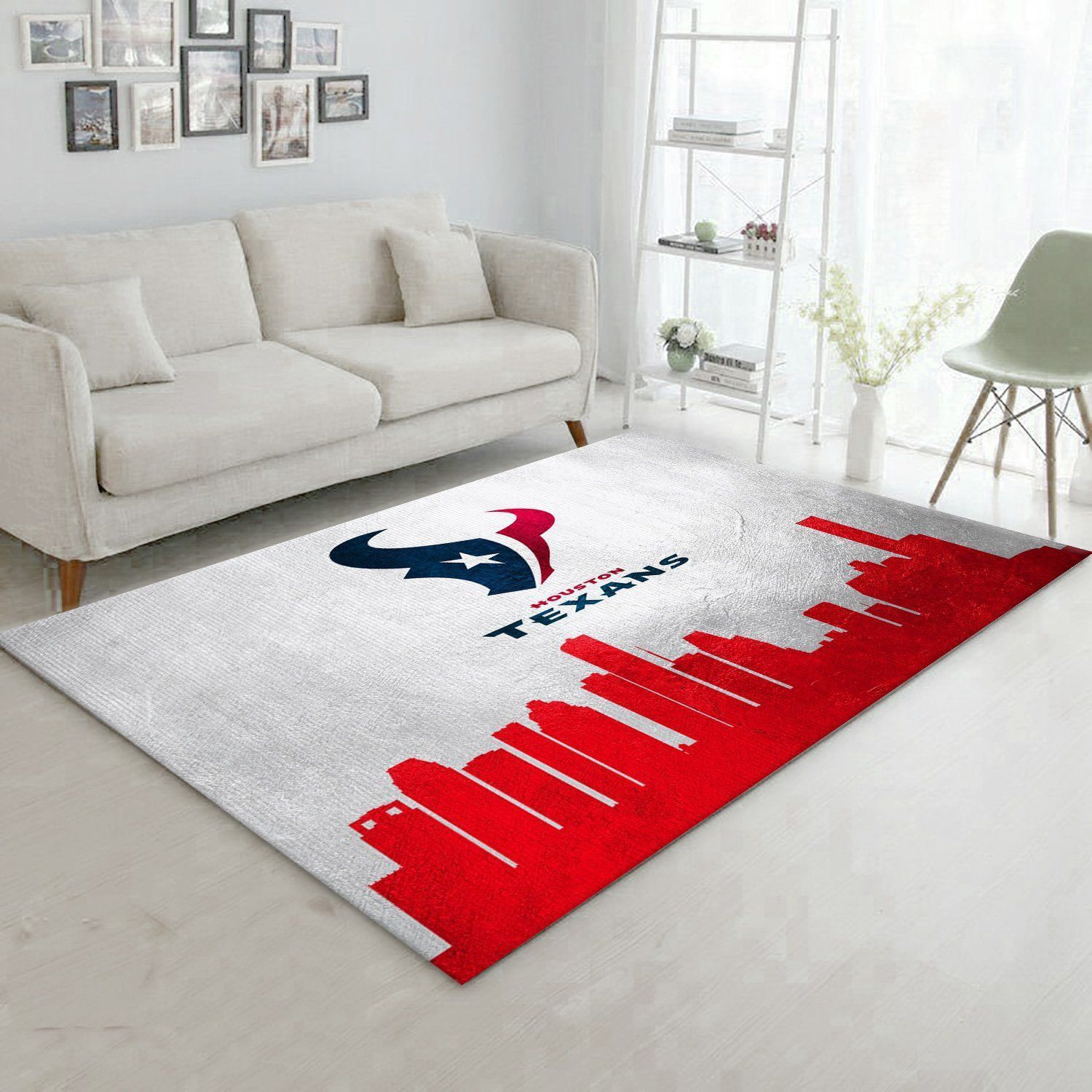 Houston Texans Skyline NFL Area Rug, Kitchen Rug, Home US Decor - Indoor Outdoor Rugs