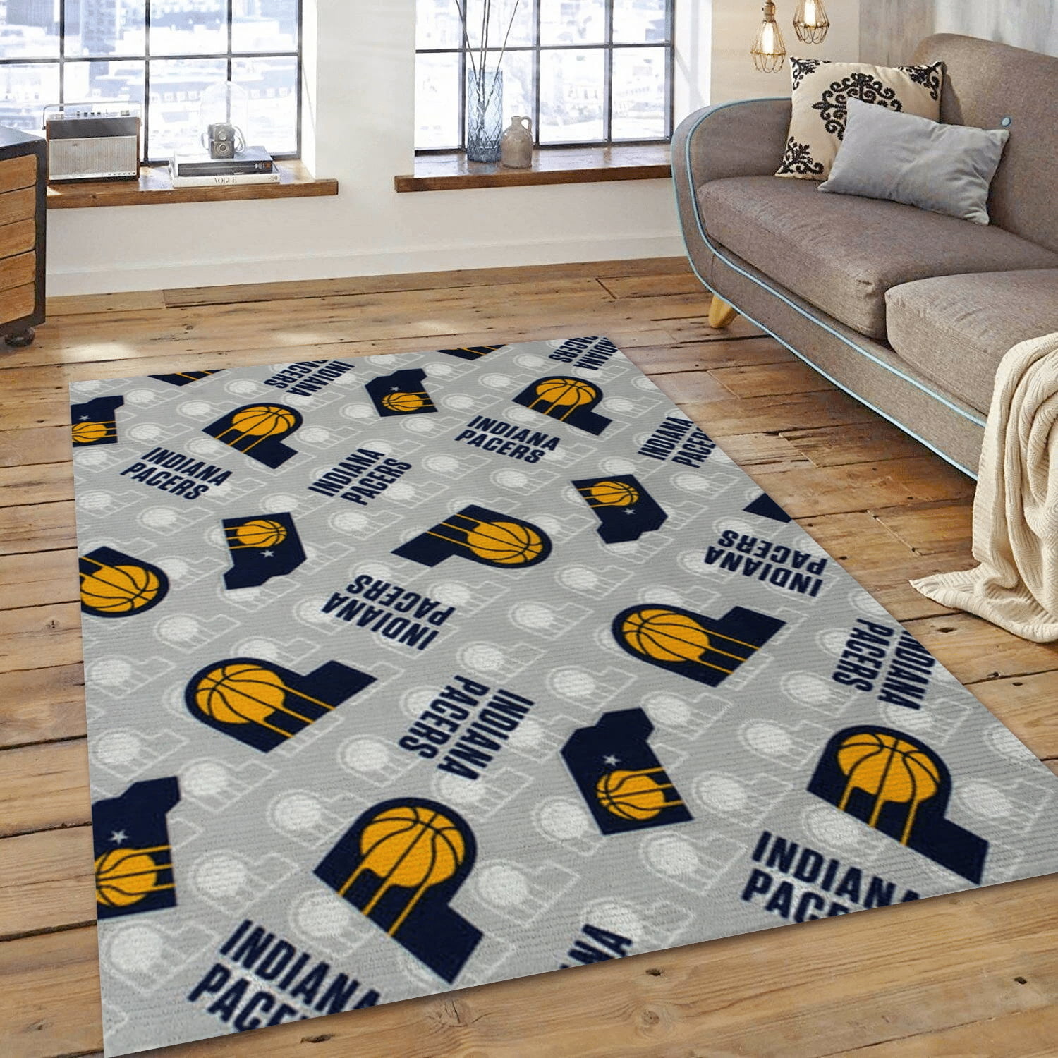 Indiana Pacers Patterns 1 Reangle Area Rug