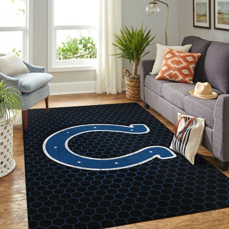 Indianapolis Colts Nfl Rug Room Carpet Sport Custom Area Floor Home Decor V4 - Indoor Outdoor Rugs