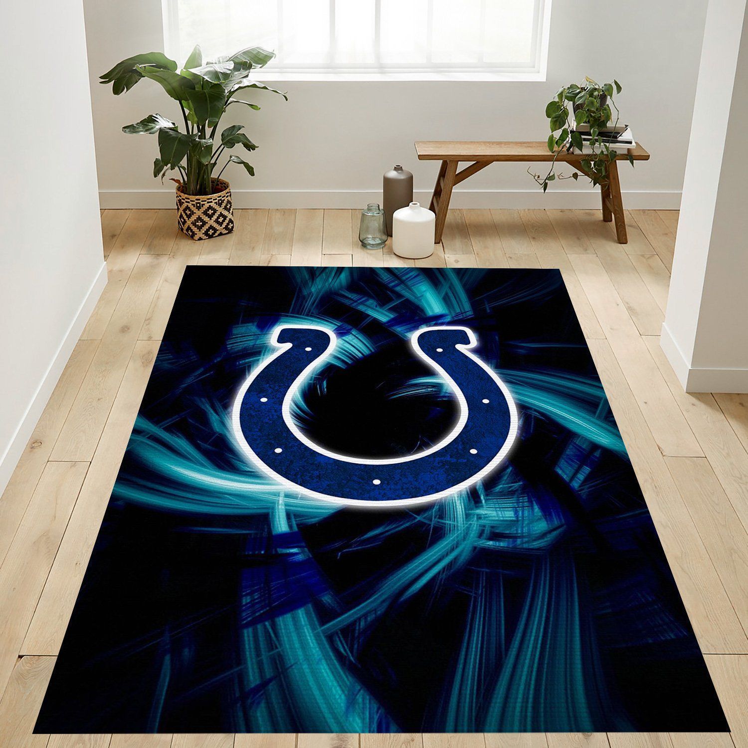 Indianapolis Colts Nfl Team Logo Rug Living Room Rug Home Decor Floor Decor - Indoor Outdoor Rugs