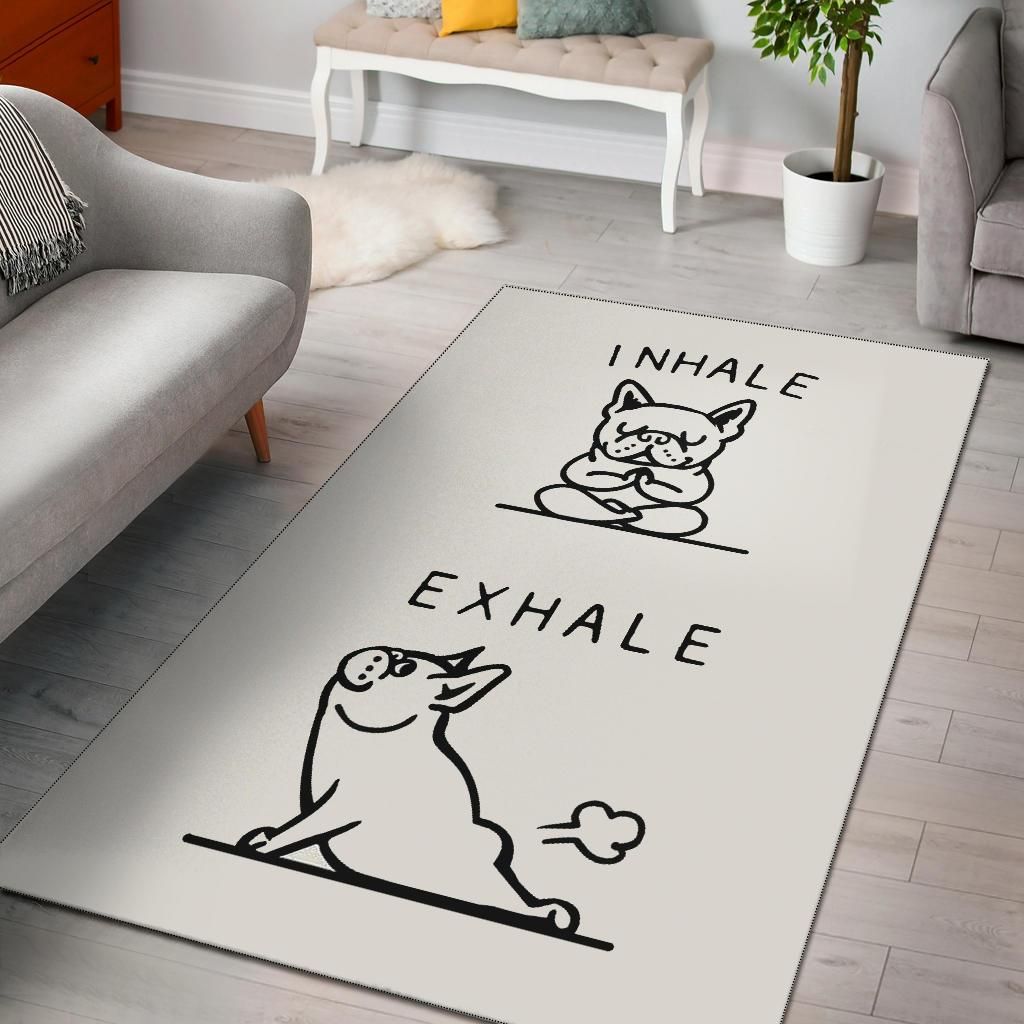 Inhale Exhale French Bulldog Area Rug Chrismas Gift - Indoor Outdoor Rugs