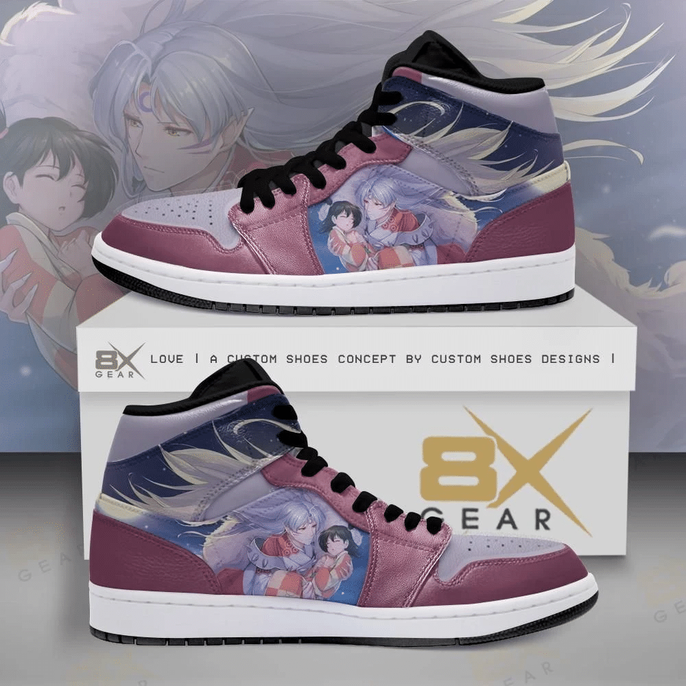 Inuyasha Sesshomaru Hug Rin Anime Air Jordan 2021 Shoes Sport Sneakers