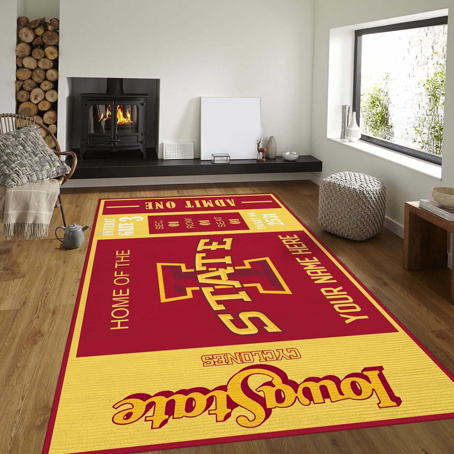 Iowa State Cyclones Ncaa Customizable Rug