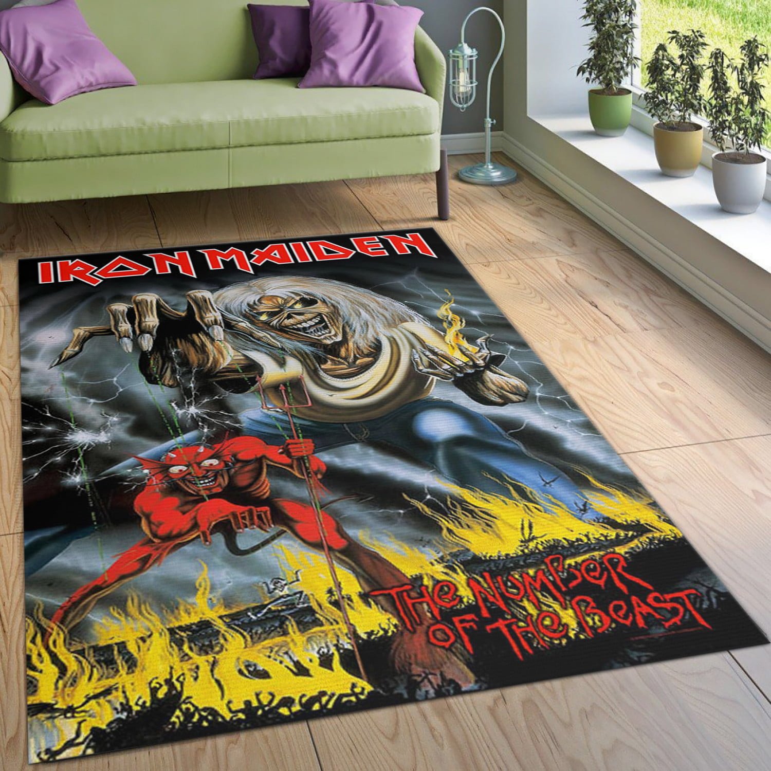 Iron Maiden Area Rug Rugs For Living Room Rug Home Decor