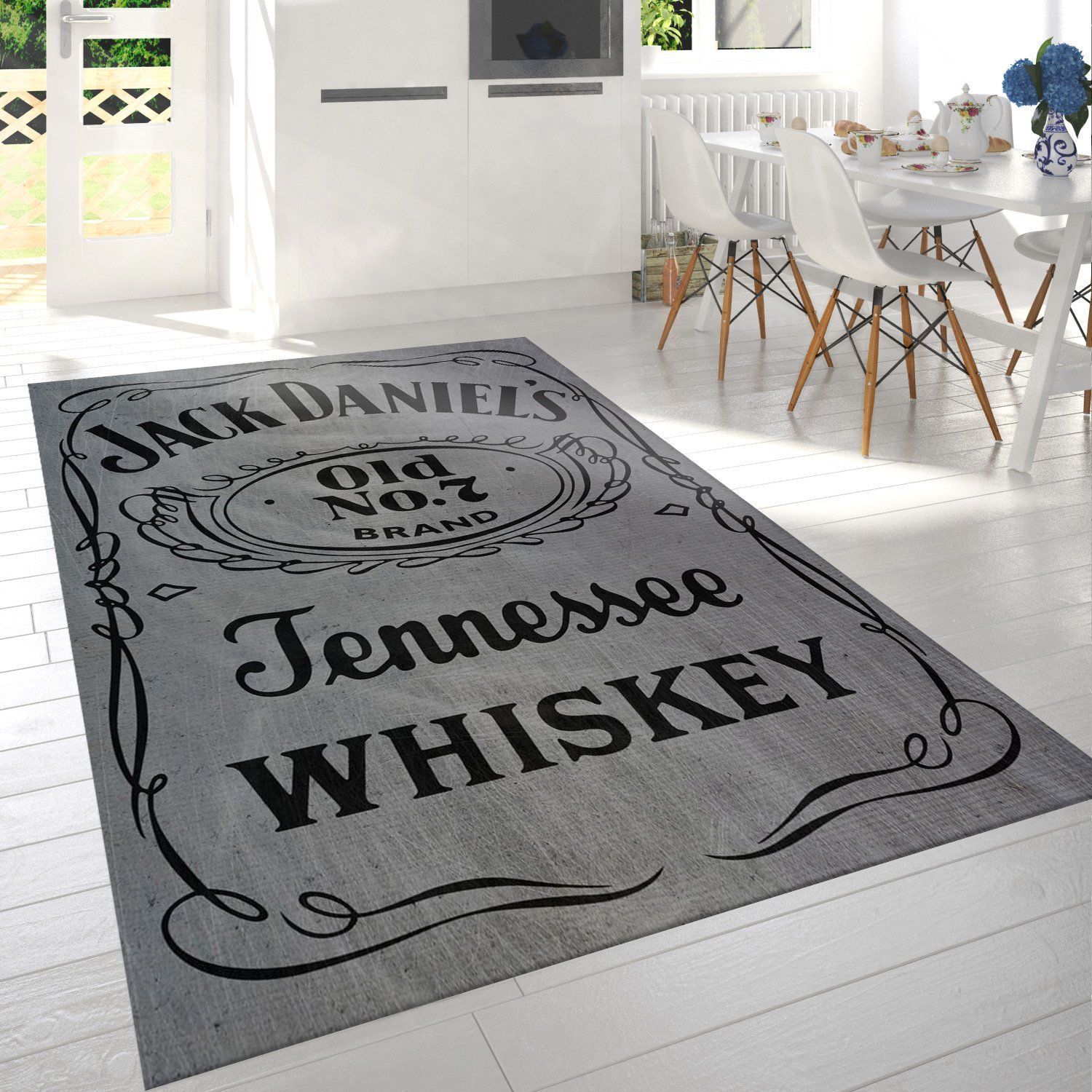 Jack Daniels Metal Area Rug Living Room Rug Christmas Gift US Decor - Indoor Outdoor Rugs