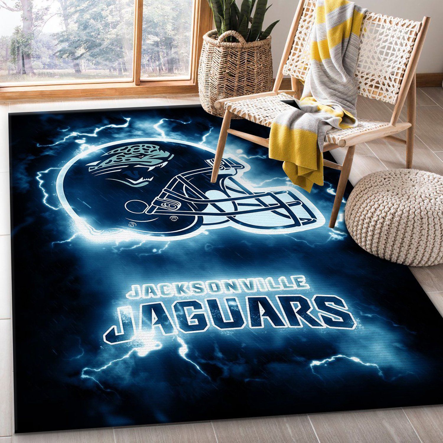 Jacksonville Jaguars NFL Rug Bedroom Rug Christmas Gift US Decor - Indoor Outdoor Rugs
