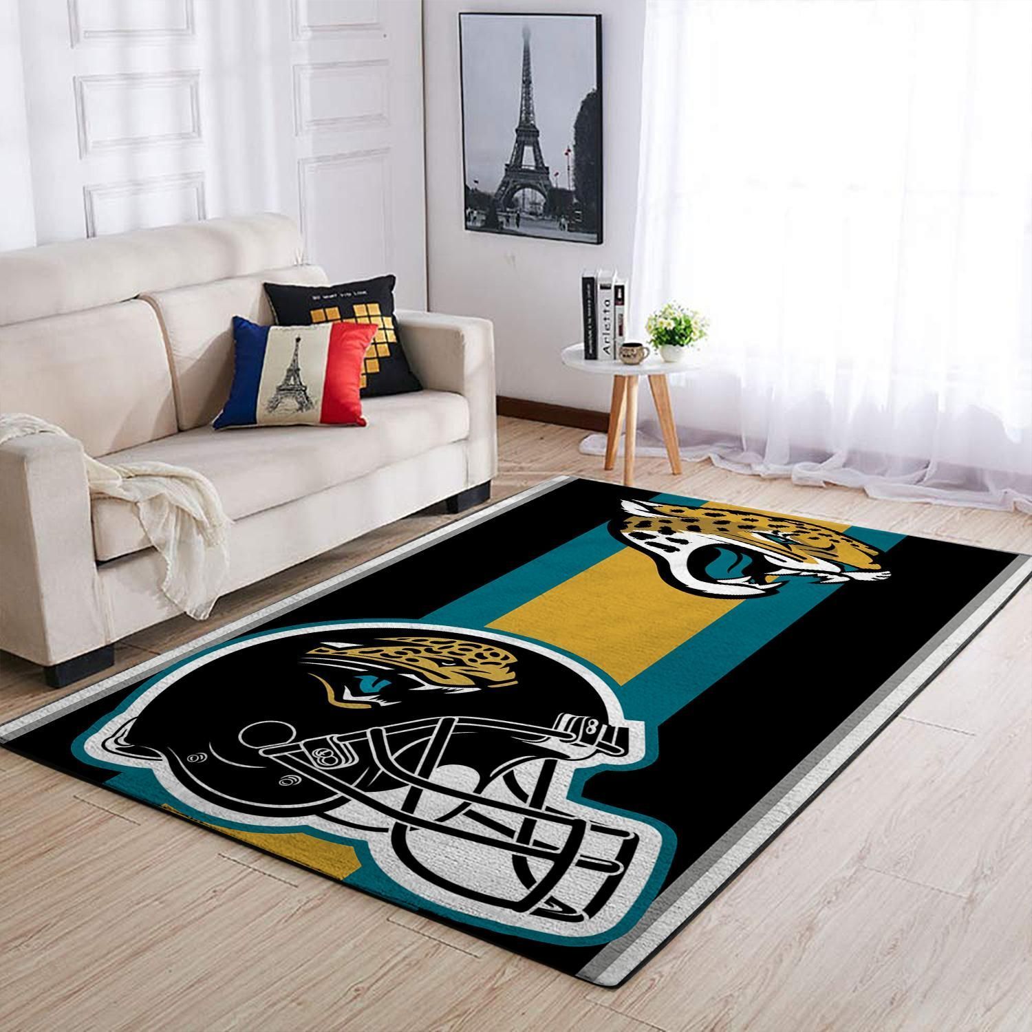 Jacksonville Jaguars Nfl Team Logo Helmet Nice Gift Home Decor Area Rug Rugs For Living Room Rug Home Decor - Indoor Outdoor Rugs