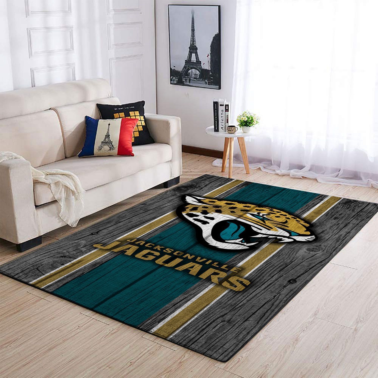 Jacksonville Jaguars Nfl Team Logo Wooden Style Style Nice Gift Home Decor Rectangle Area Rug - Indoor Outdoor Rugs