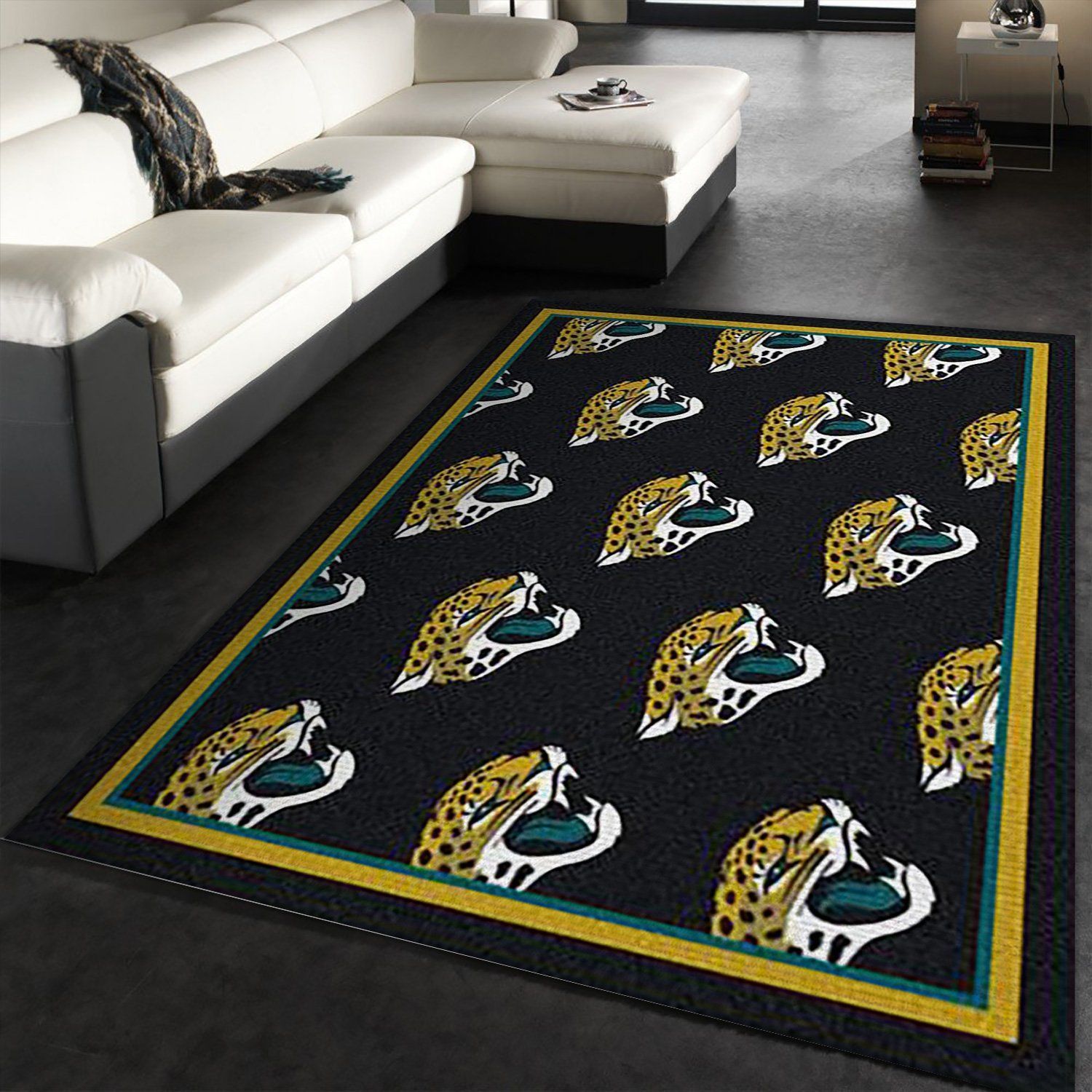 Jacksonville Jaguars Repeat Rug Nfl Team Area Rug Carpet