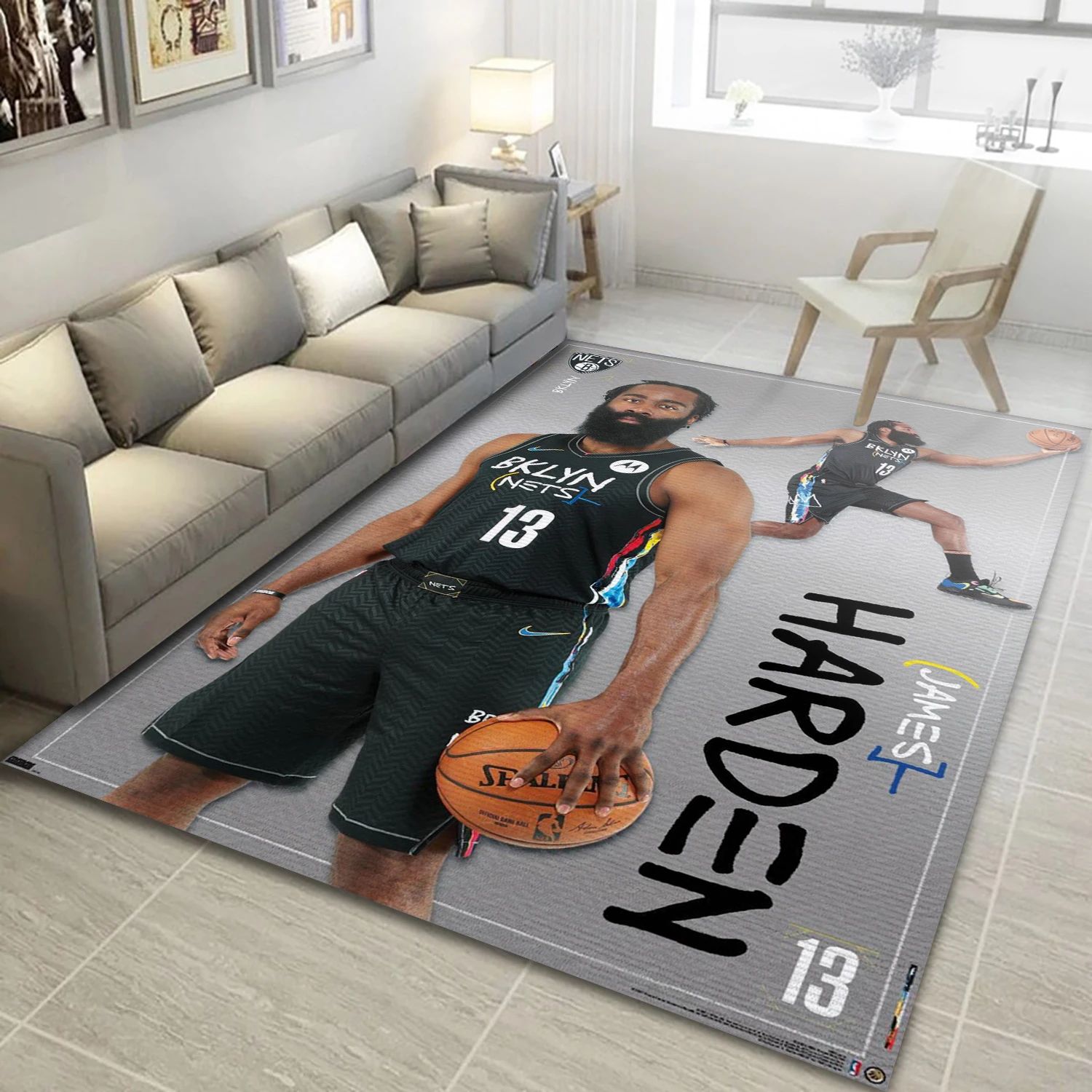 James Harden Brooklyn Net NBA Reangle Area Rug