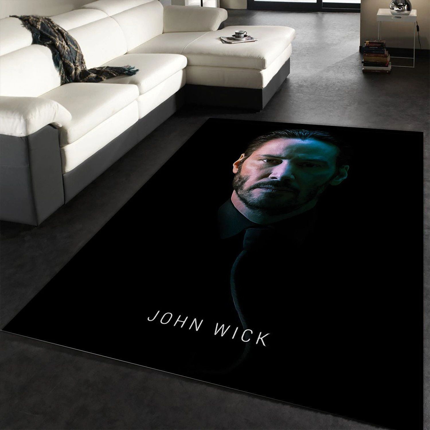 John Wick Area Rug Art Painting Movie Rugs Family Gift US Decor - Indoor Outdoor Rugs