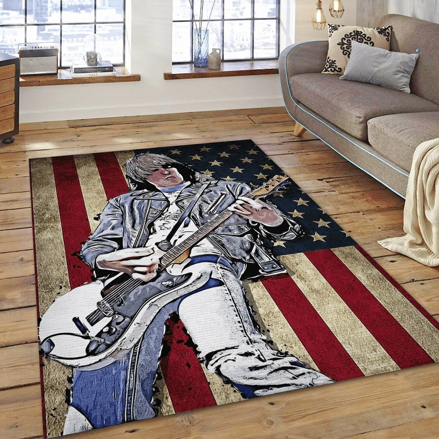 Johnny Ramone Music Area Rug Carpet