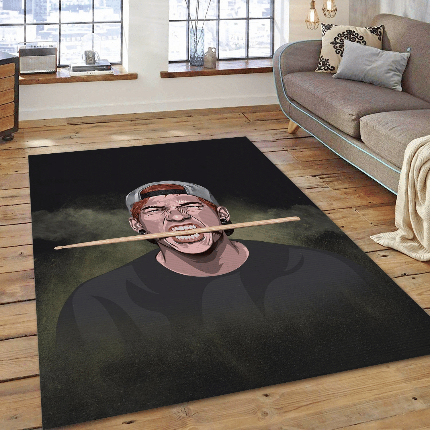 Josh Dun Vexel Art Music Area Rug For Christmas