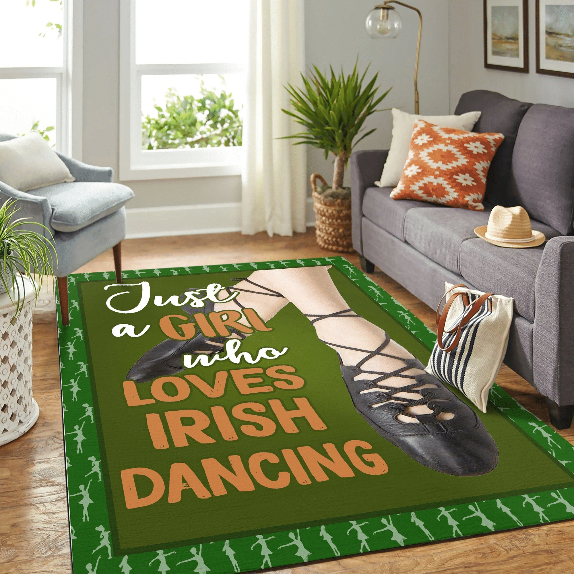 Just A Girl Who Love Ballet Dance Irish Green Mk Carpet Area Rug Chrismas Gift - Indoor Outdoor Rugs