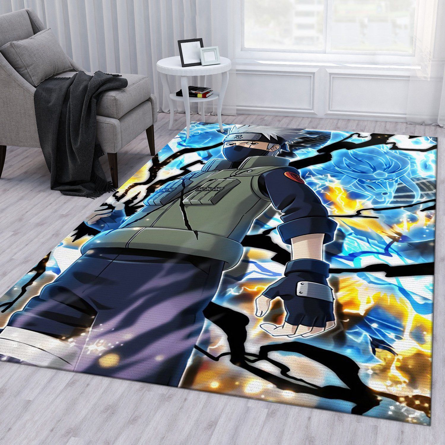 Kakashi Anime Area Rug Bedroom Rug US Gift Decor - Indoor Outdoor Rugs