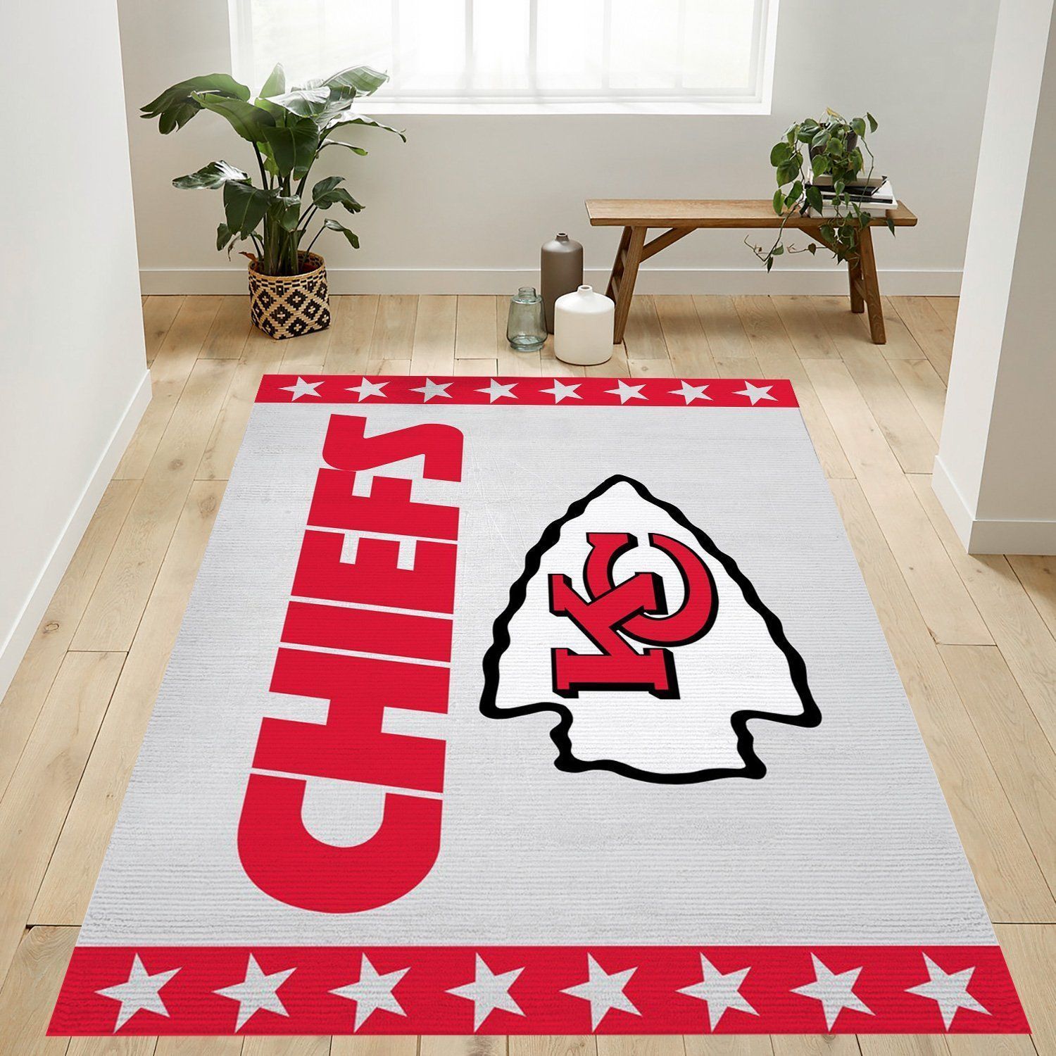 Kansas City Chiefs Banner Nfl Team Logo Rug Living Room Rug US Gift Decor - Indoor Outdoor Rugs