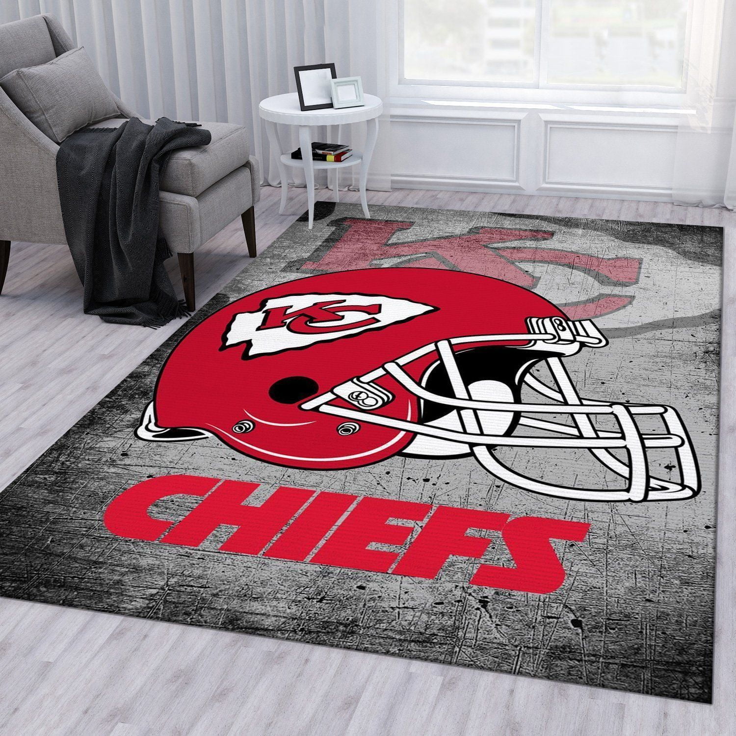 Kansas City Chiefs Helmet Nfl Football Team Area Rug For Gift Bedroom Rug Christmas Gift US Decor - Indoor Outdoor Rugs