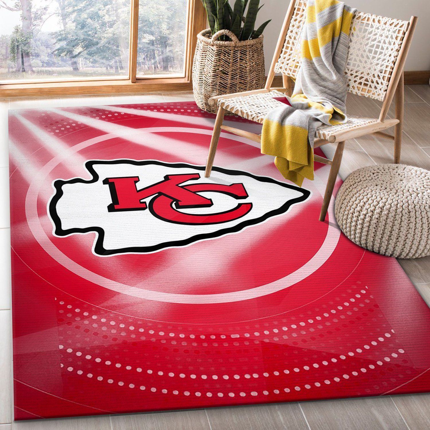 Kansas City Chiefs NFL Rug Bedroom Rug Home Decor Floor Decor - Indoor Outdoor Rugs